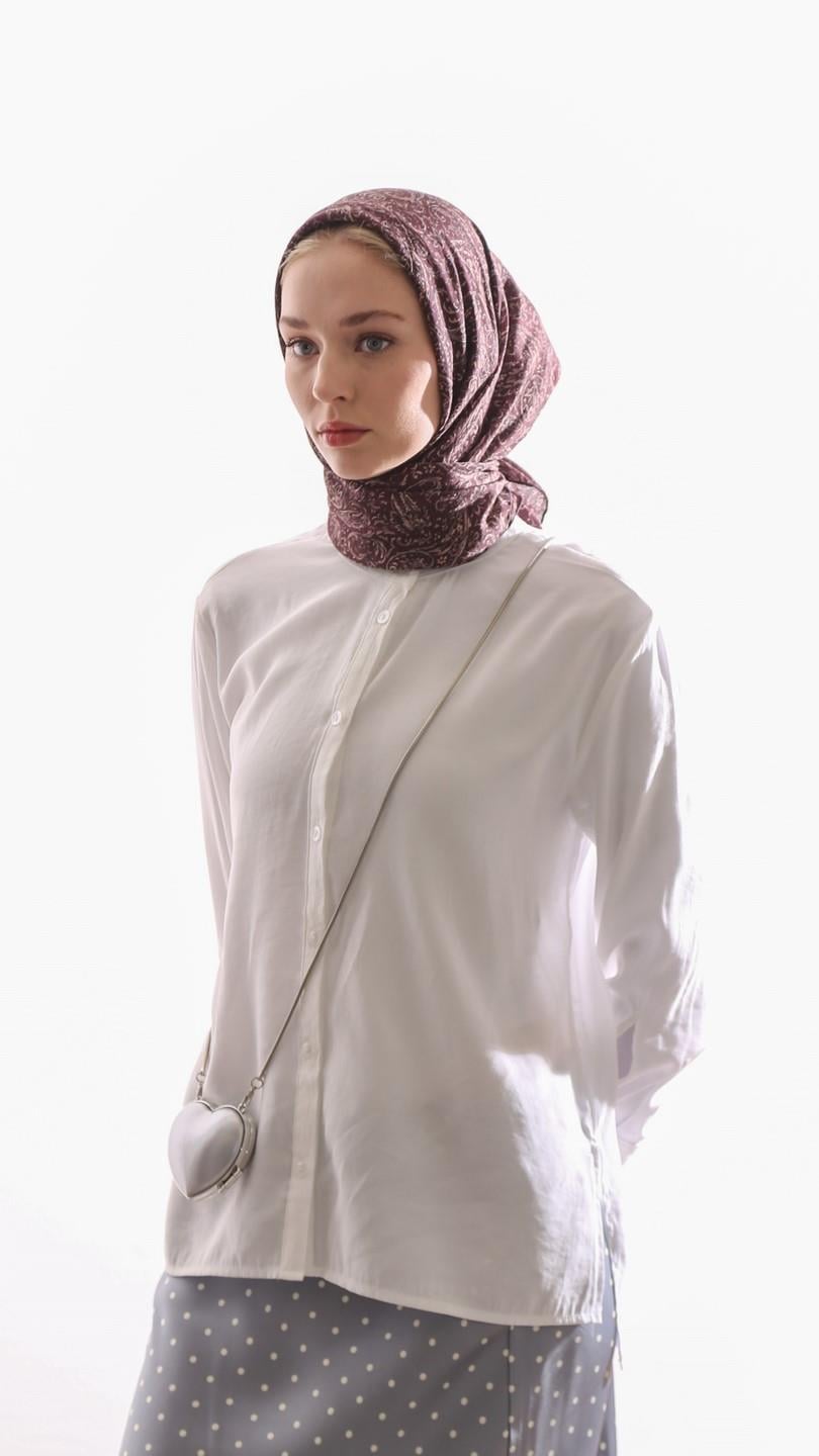 ARİA DESEN EŞARP BORDO