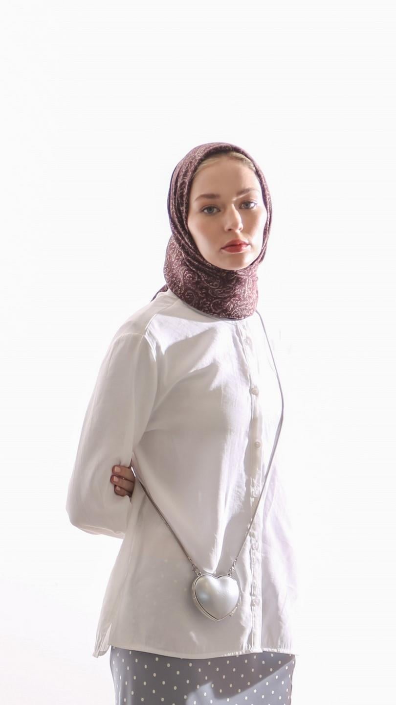 ARİA DESEN EŞARP BORDO