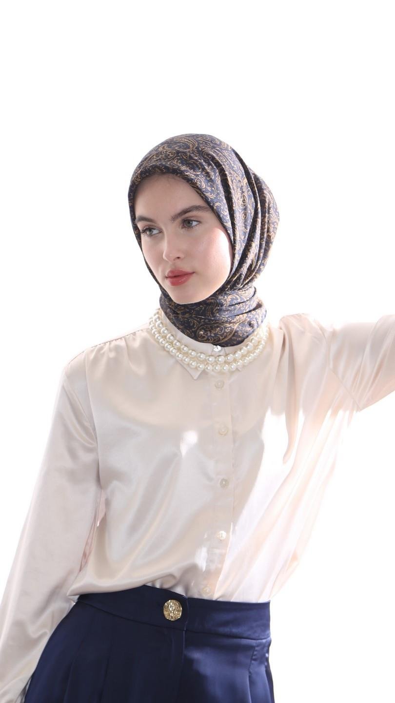 ARİA DESEN EŞARP LACİVERT