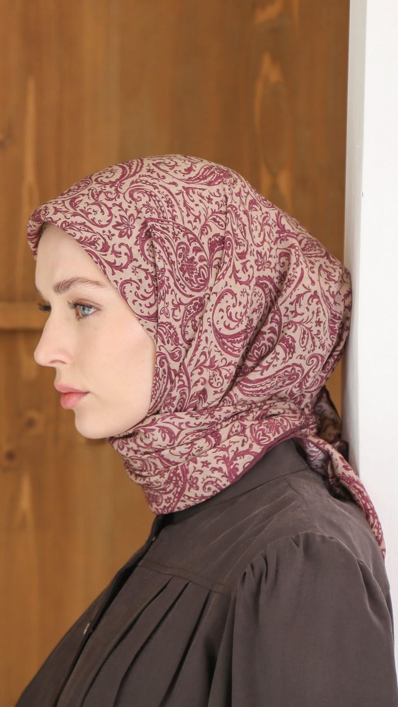 ARİA DESEN EŞARP MÜRDÜM