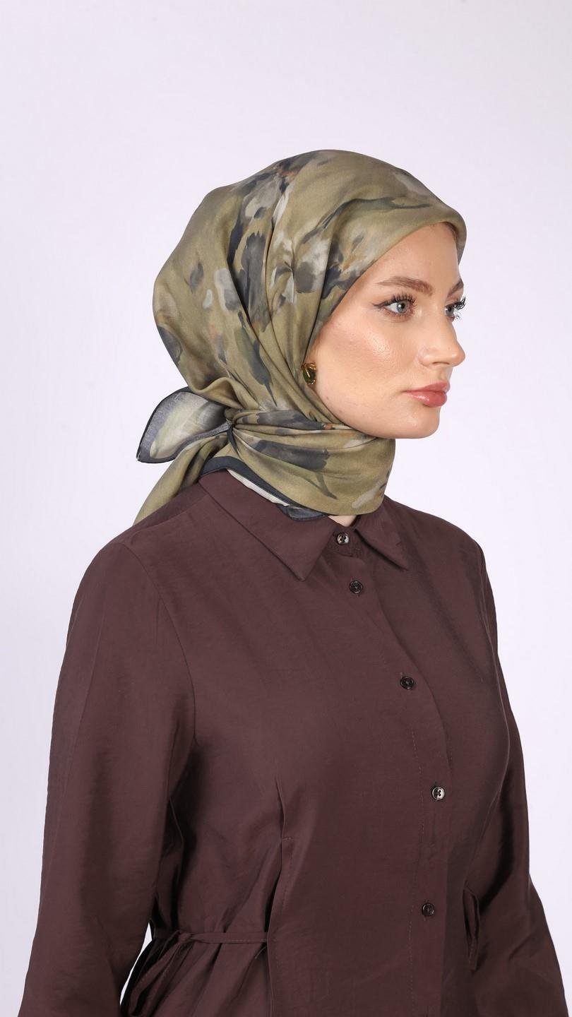 ARİA DESEN EŞARP ZEYTİN YEŞİL