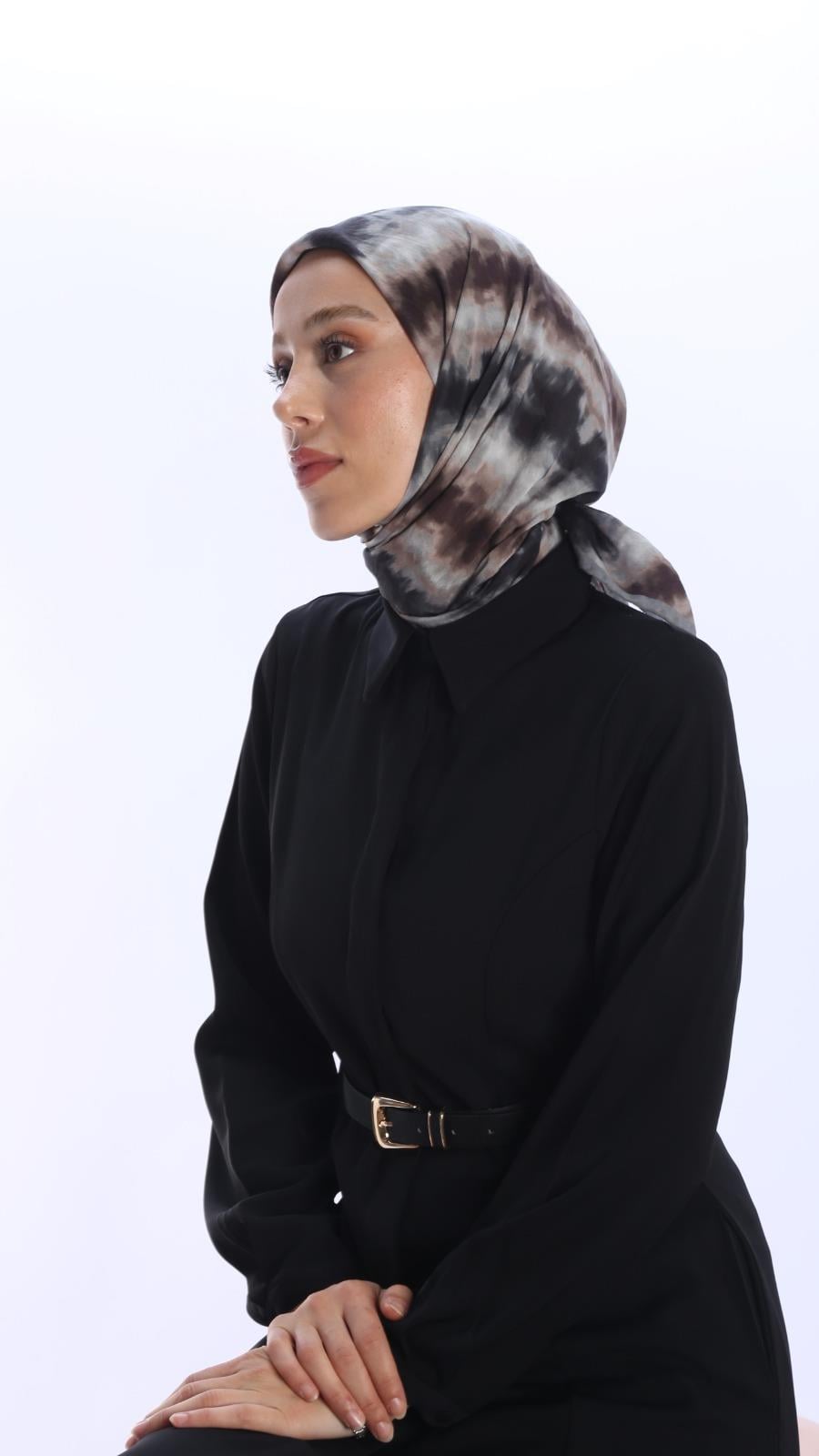ARMONİ DESEN EŞARP GRİ-6