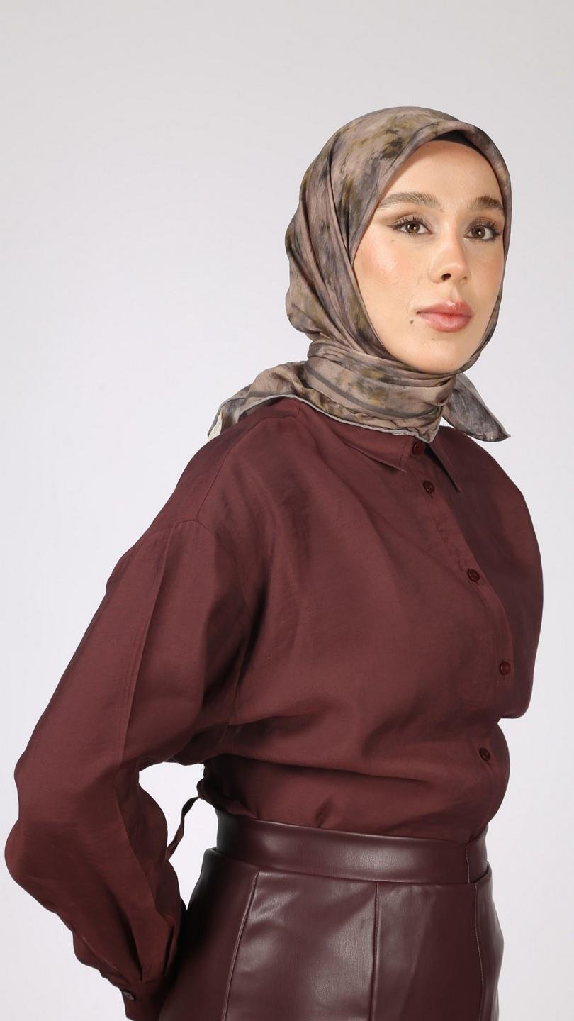 BATİK DESEN EŞARP BEJ