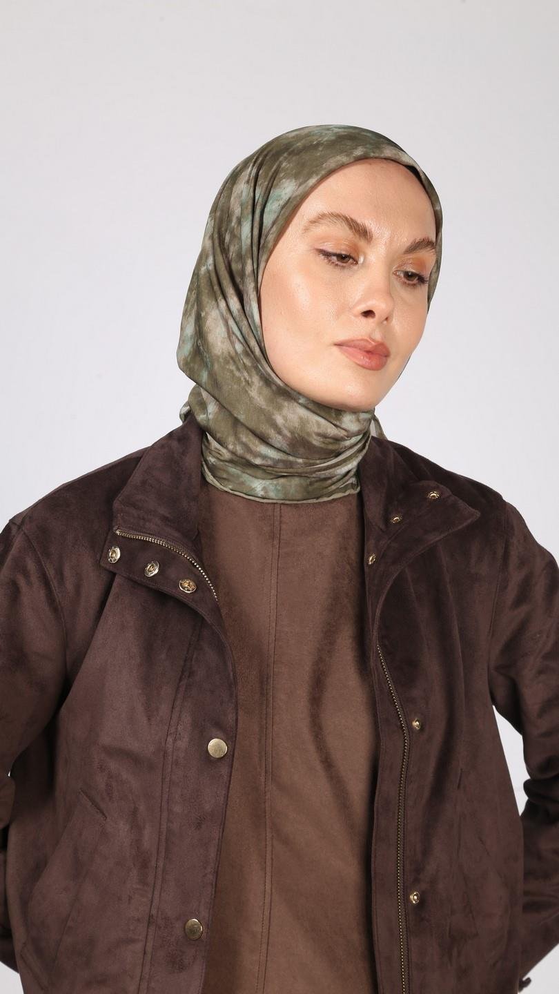 BATİK DESEN EŞARP HAKİ YEŞİL