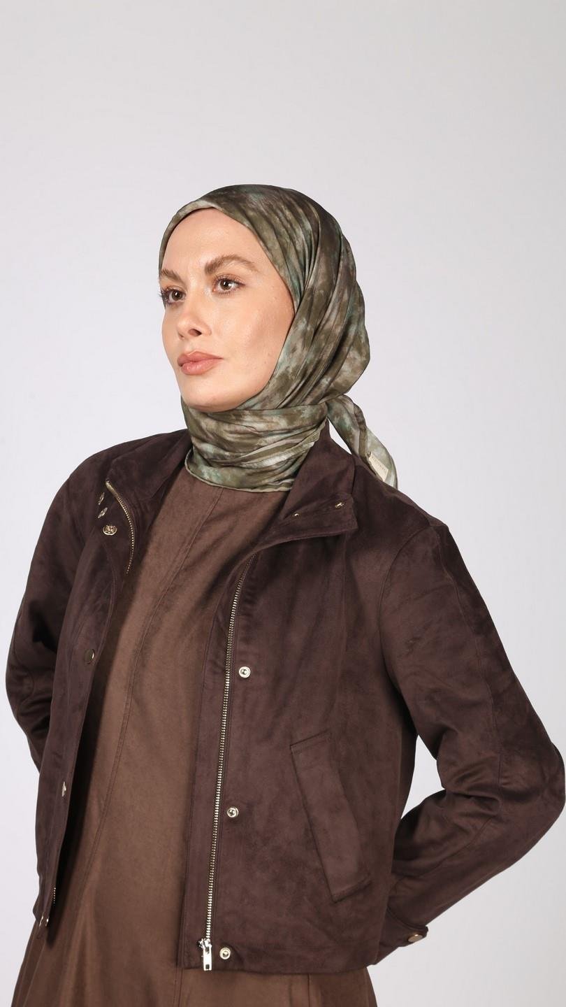 BATİK DESEN EŞARP HAKİ YEŞİL
