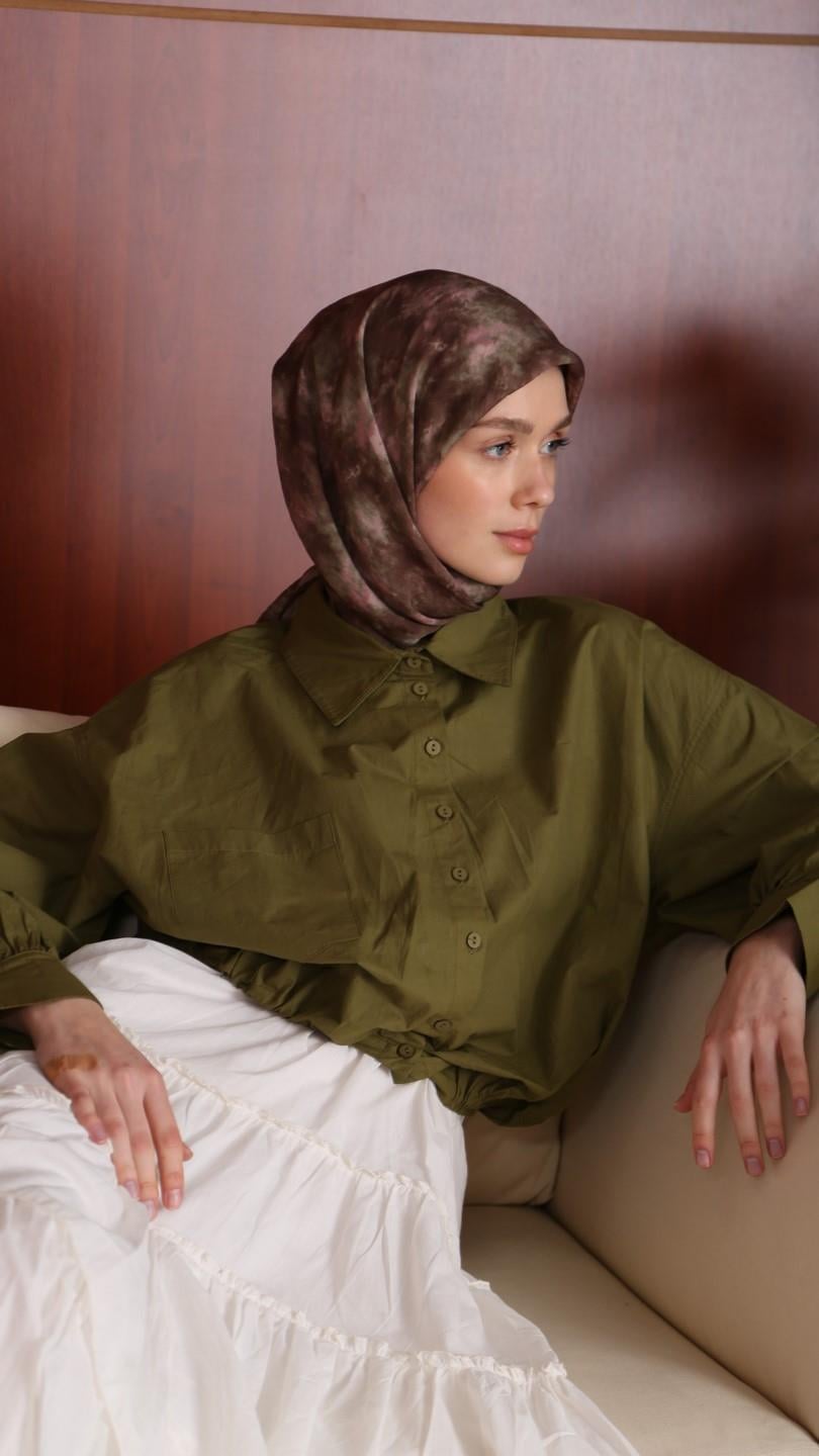 BATİK DESEN EŞARP KAHVE