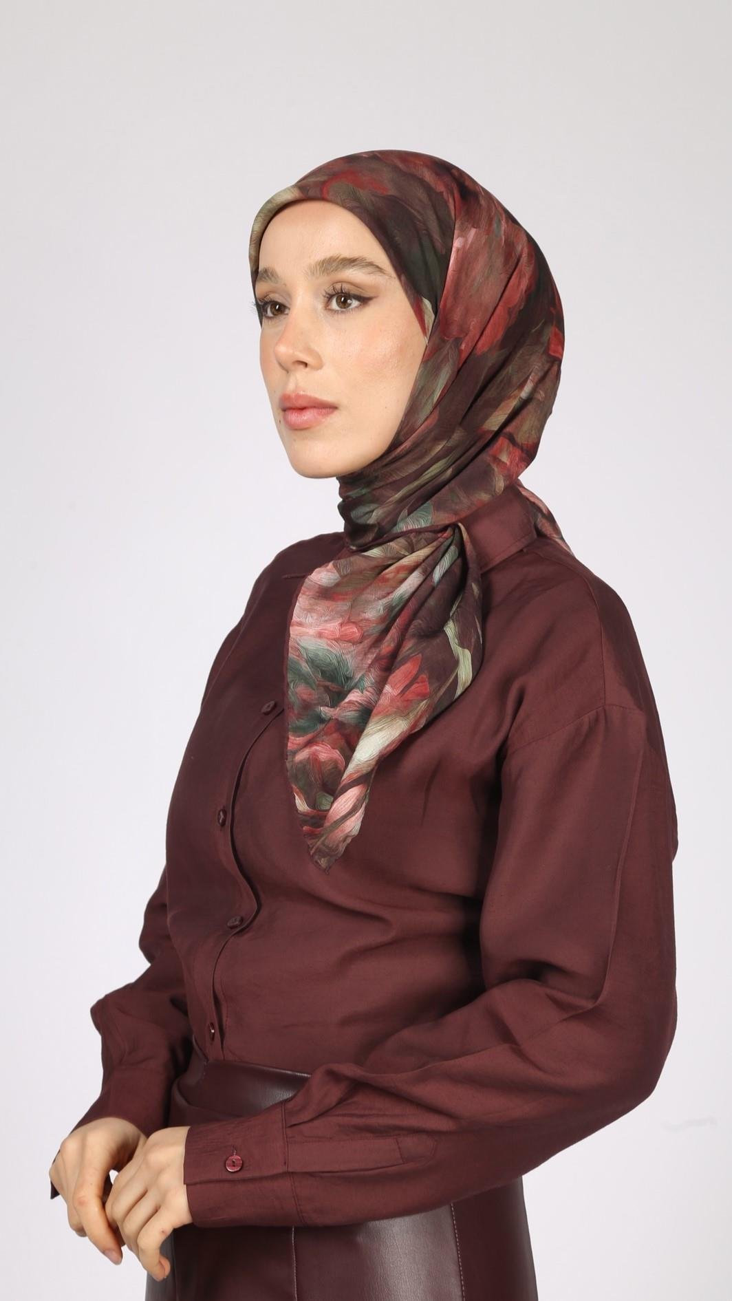 BLOOM DESEN EŞARP BORDO