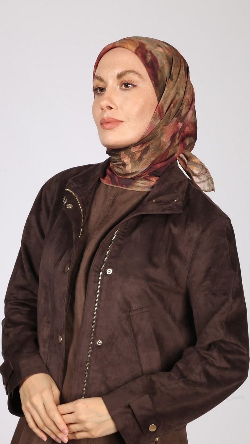 BLOOM DESEN EŞARP KAHVE