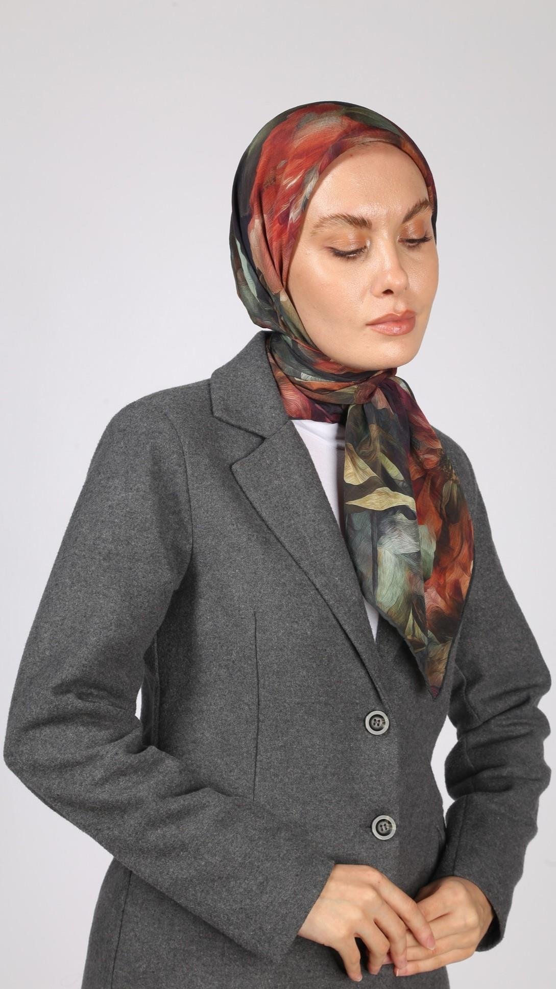 BLOOM DESEN EŞARP KOYU YEŞİL