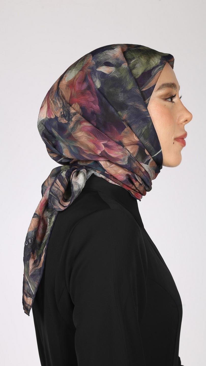 BLOOM DESEN EŞARP LACİVERT