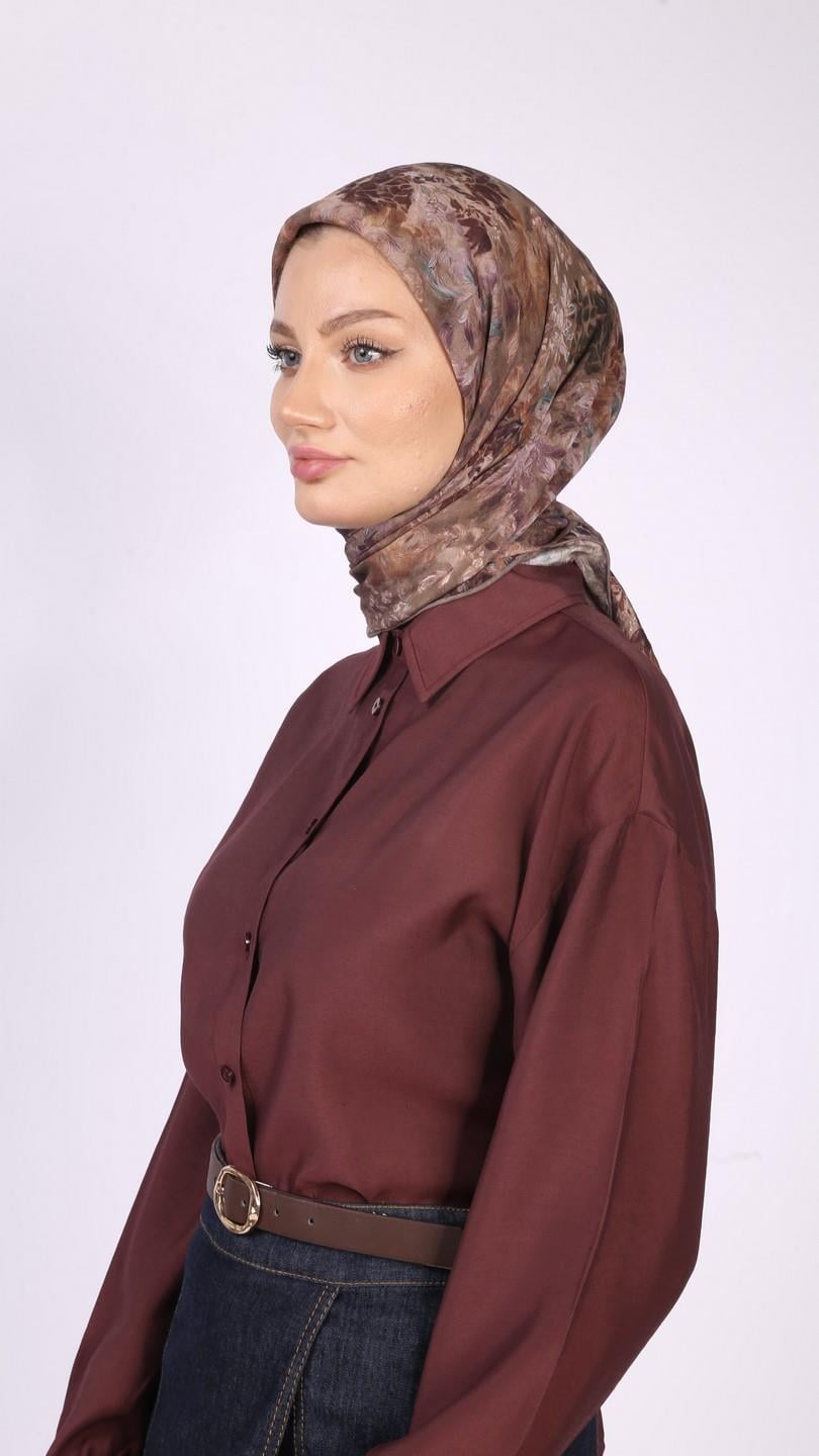 CARMELA DESEN EŞARP VİZON