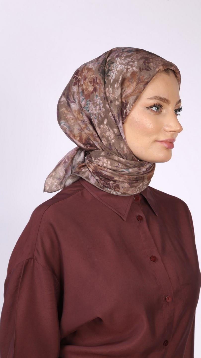 CARMELA DESEN EŞARP VİZON