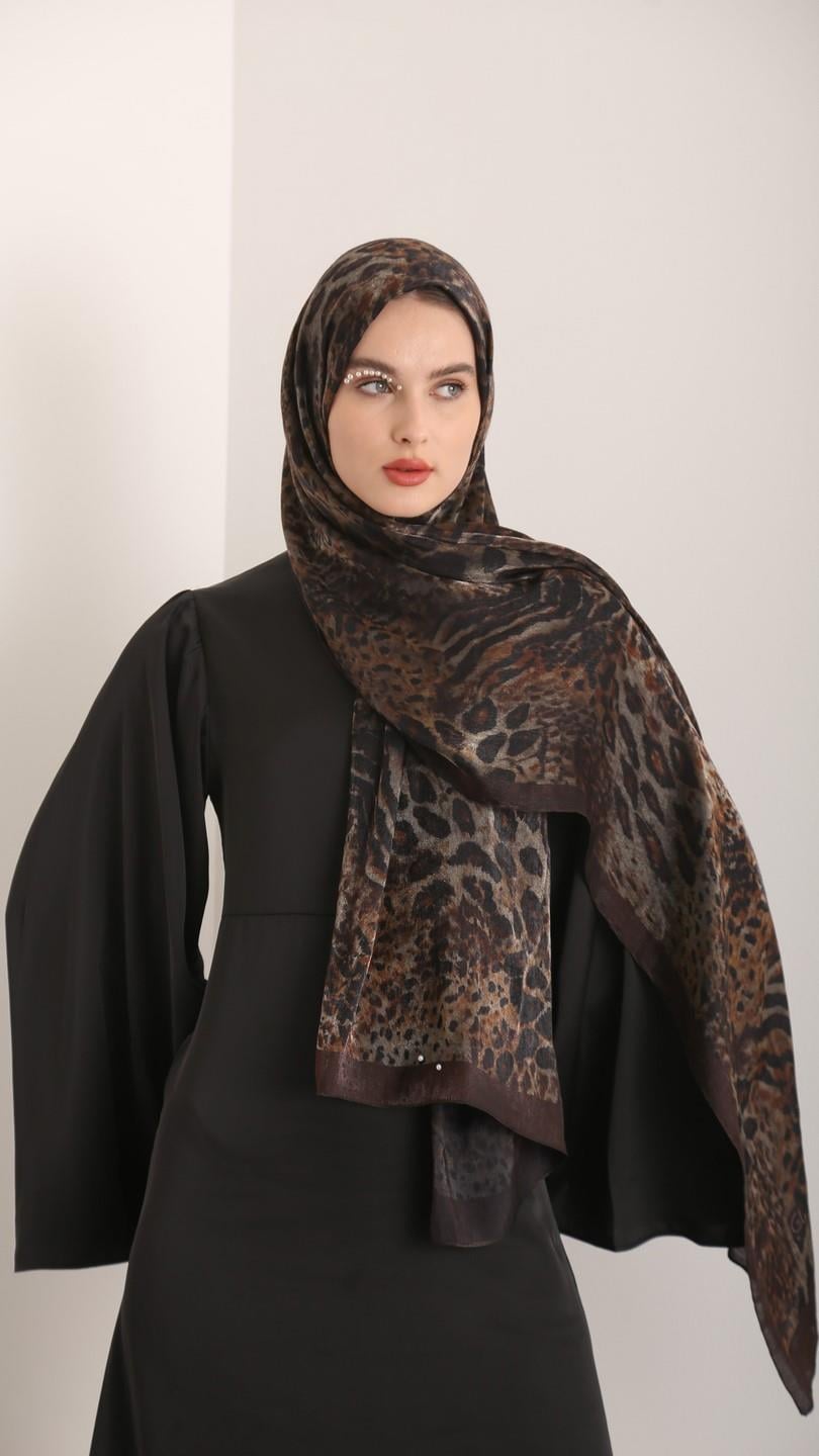 DARK LEOPARD ŞAL KAHVE