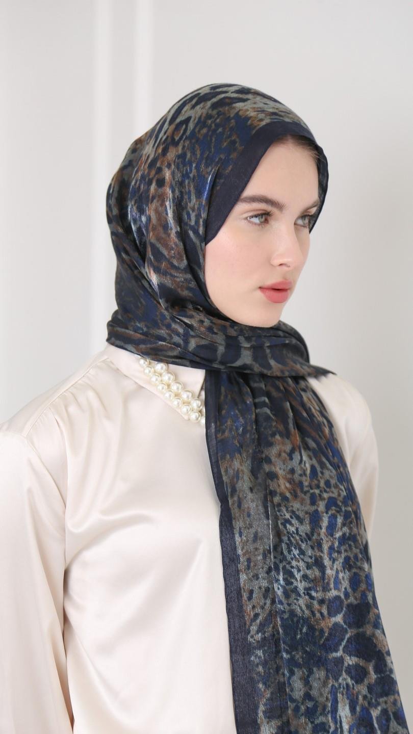DARK LEOPARD ŞAL LACİVERT