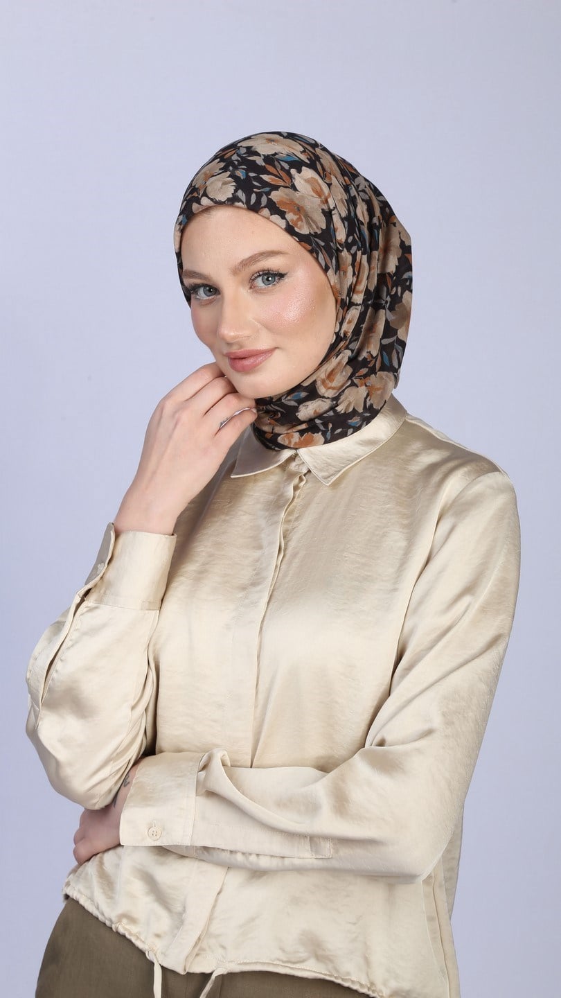 DUSTY ROSE DESEN EŞARP SİYAH