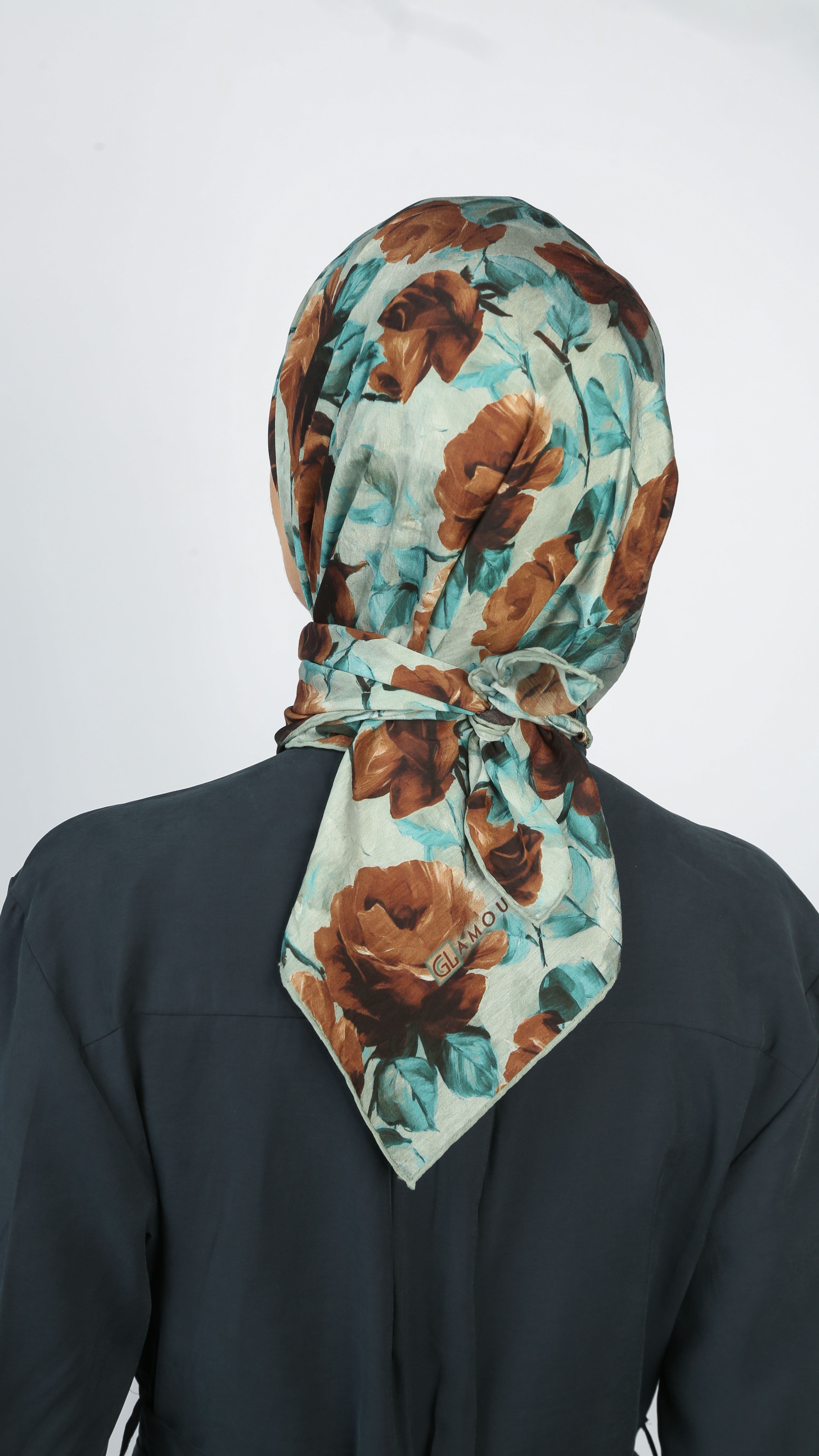 EARTHY FLORAL EŞARP MAVİ
