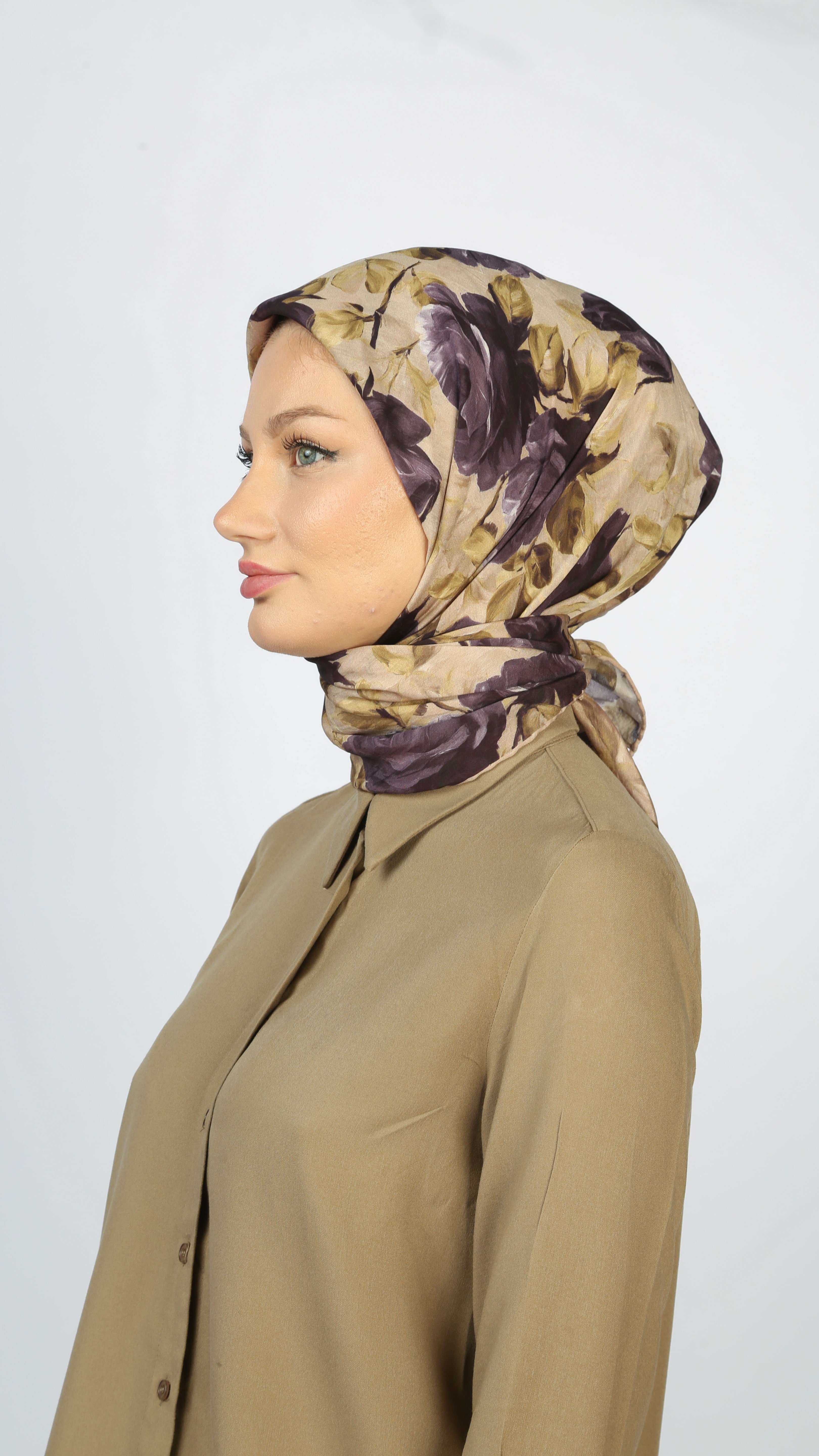 EARTHY FLORAL EŞARP YEŞİL