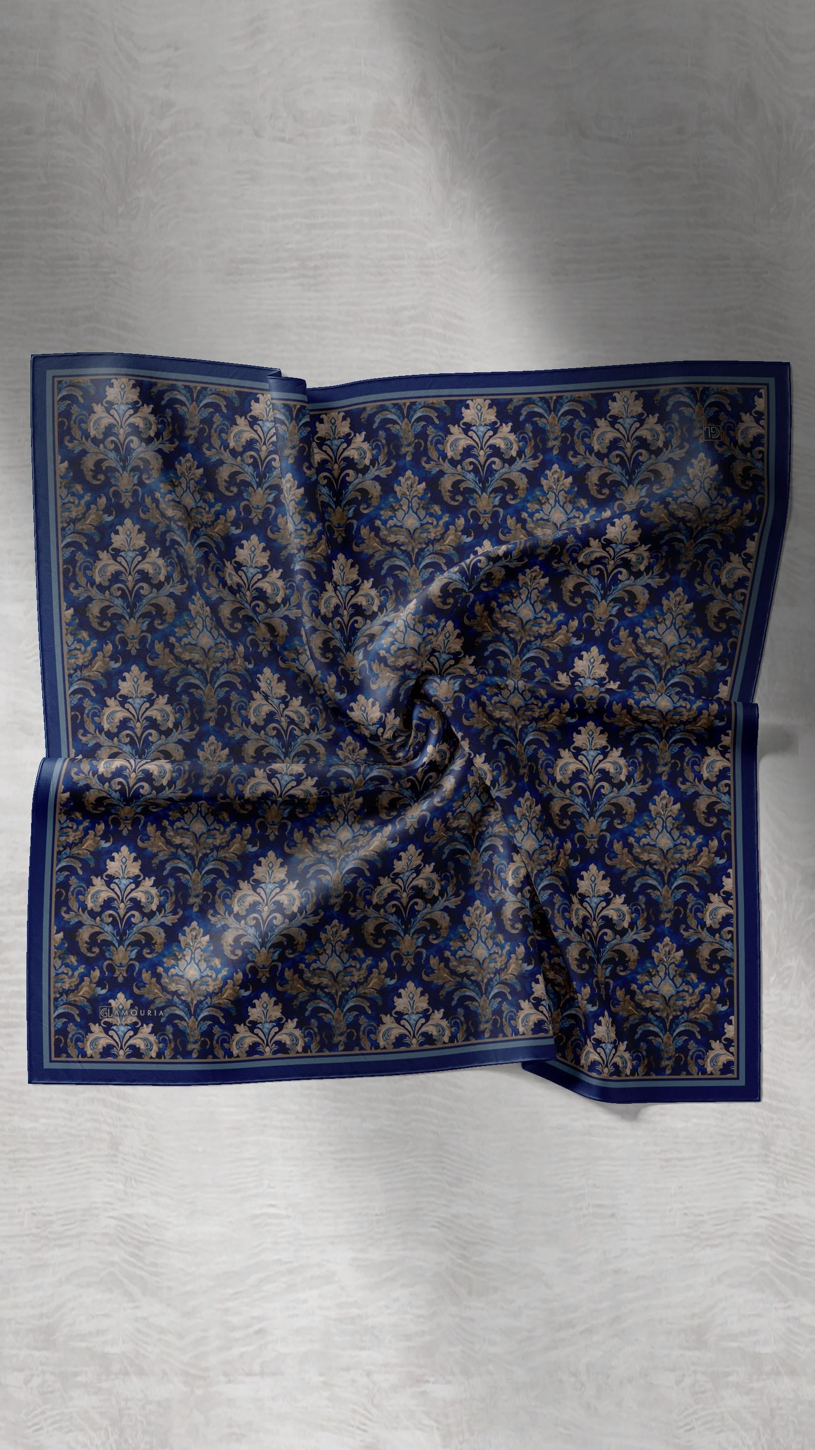 ELEGANT DESEN EŞARP LACİVERT