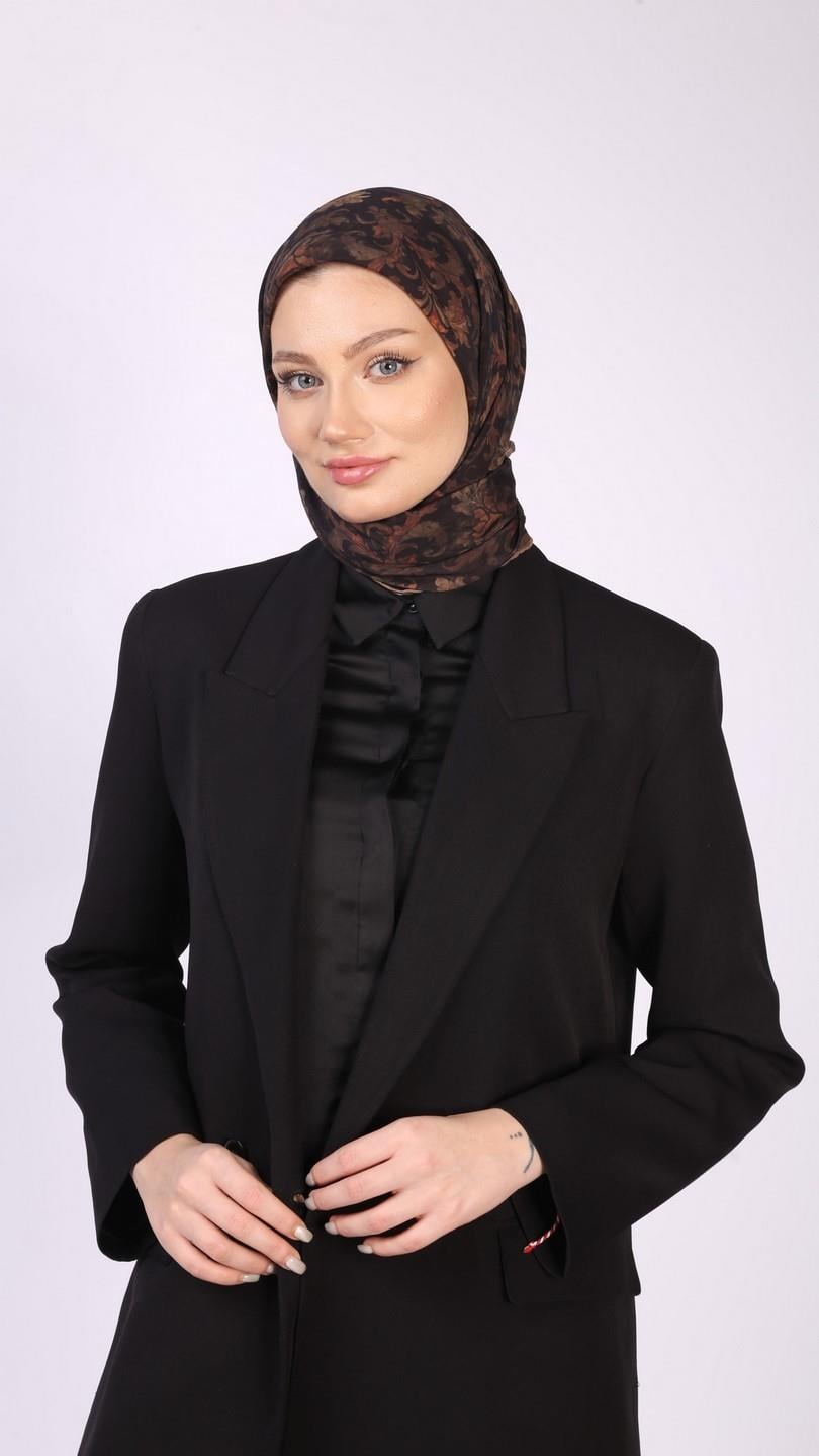 ELEGANT DESEN EŞARP SİYAH TABA