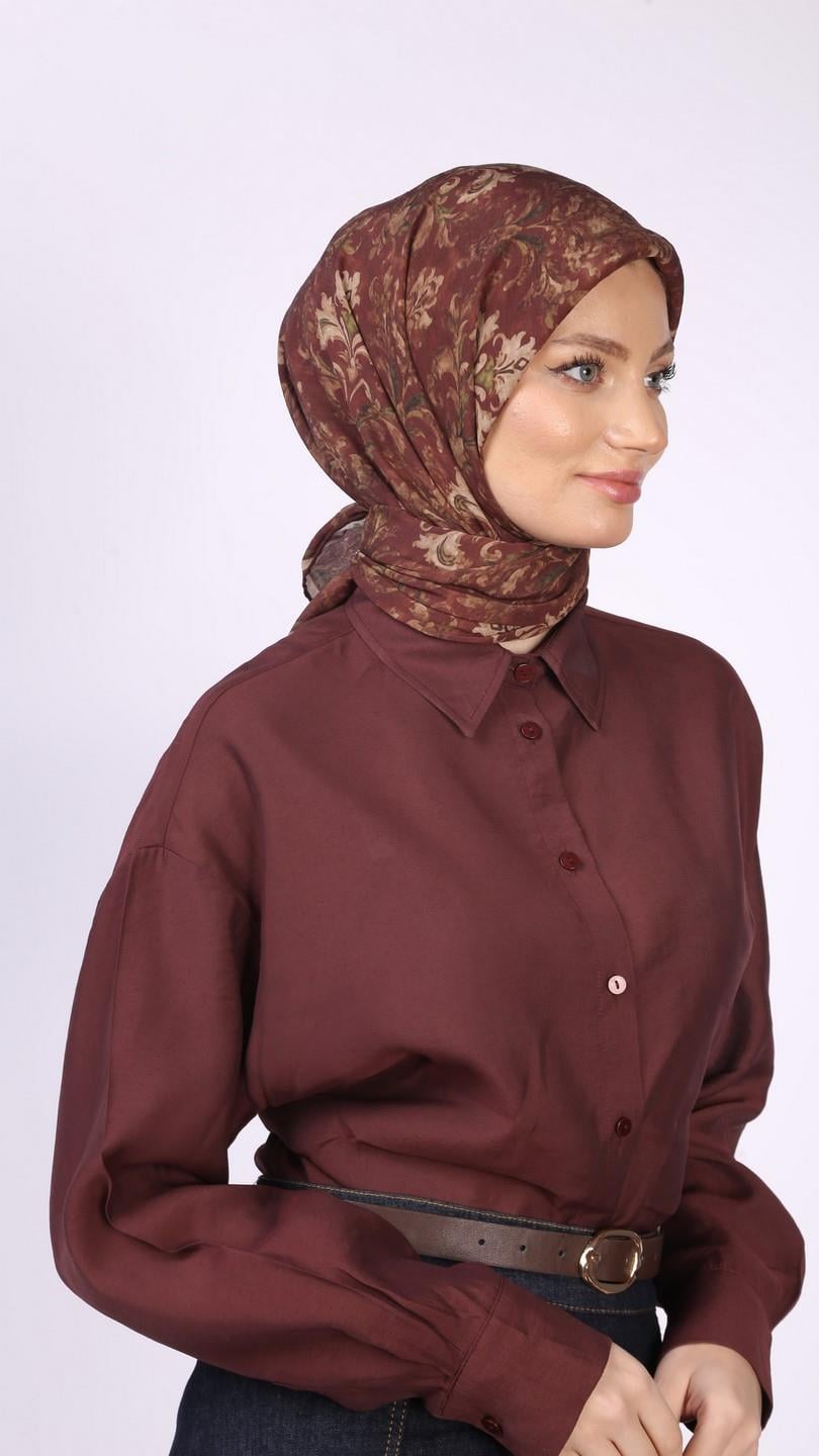 ELEGANT DESEN EŞARP TABA