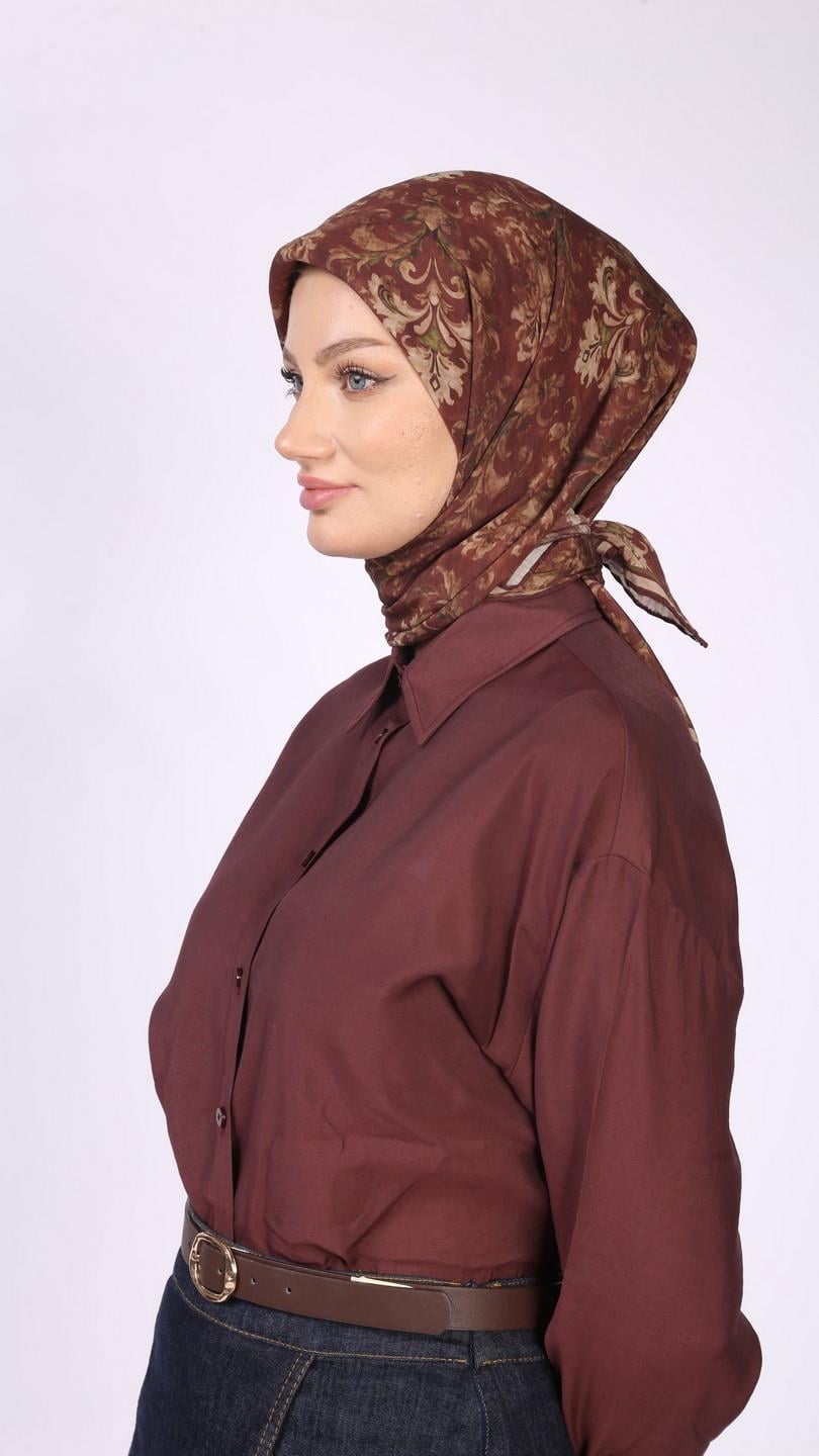 ELEGANT DESEN EŞARP TABA