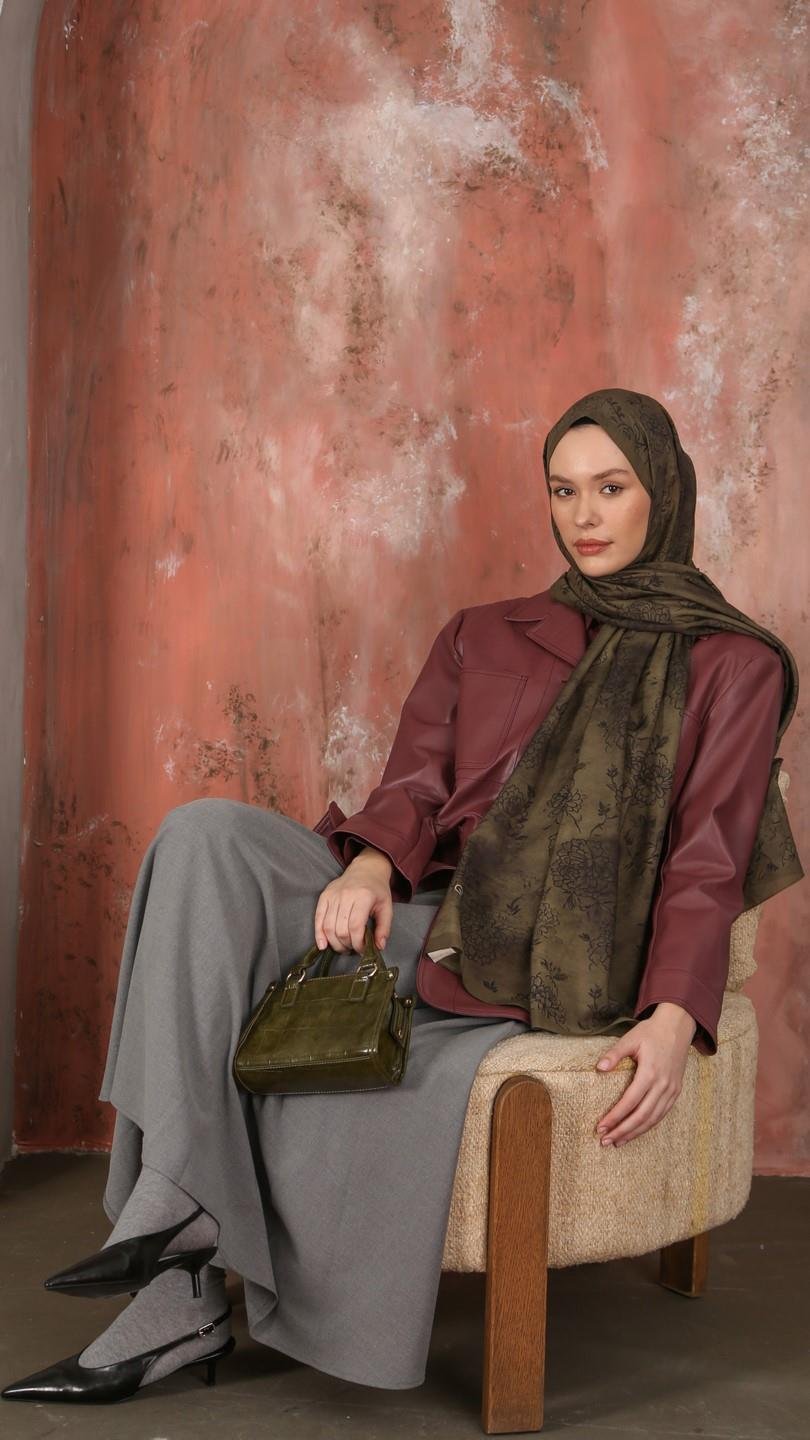 ELENA DESEN ŞAL KOYU YEŞİL