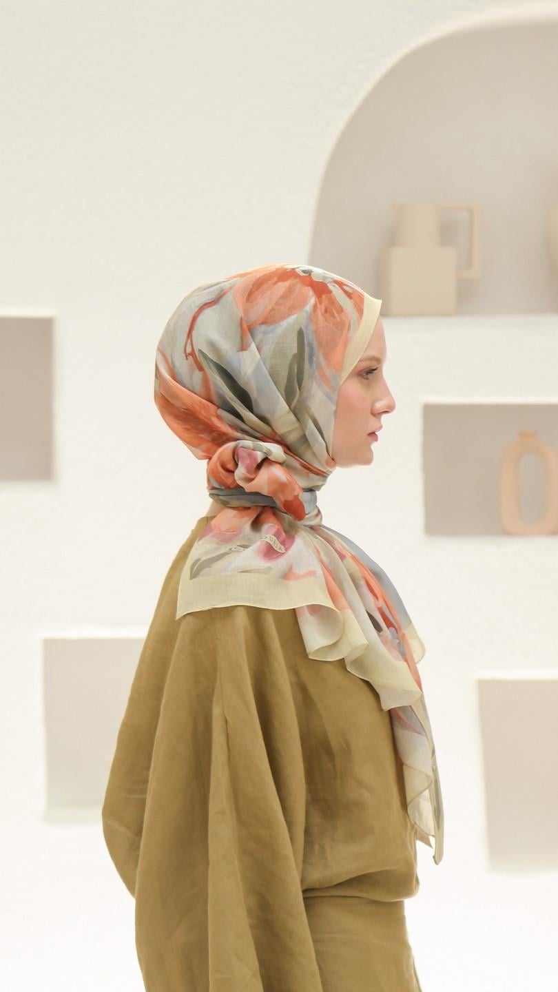 ELORİA DESEN ŞAL YEŞİL-1
