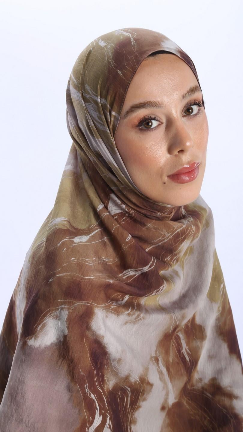 ELYSİA DESEN ŞAL ZEYTİN YEŞİLİ-8