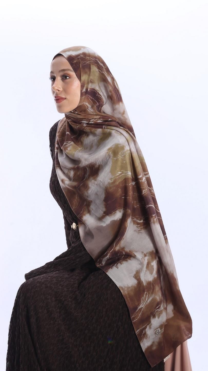 ELYSİA DESEN ŞAL ZEYTİN YEŞİLİ-8