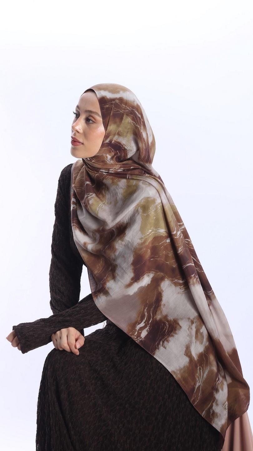 ELYSİA DESEN ŞAL ZEYTİN YEŞİLİ-8