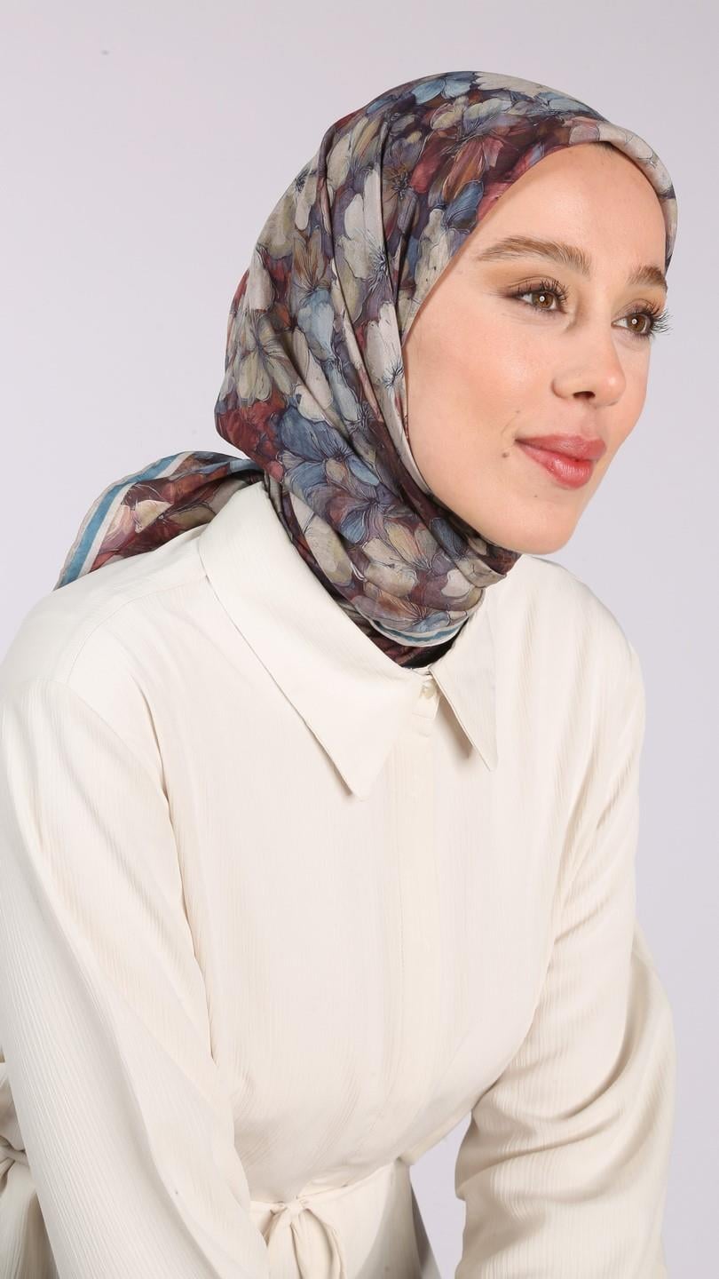FİORA DESEN EŞARP TURKUAZ-8