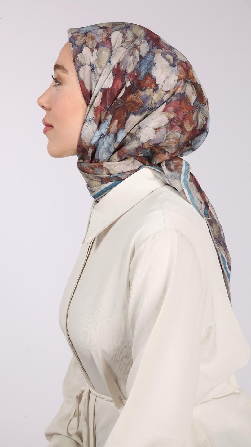 FİORA DESEN EŞARP TURKUAZ-8