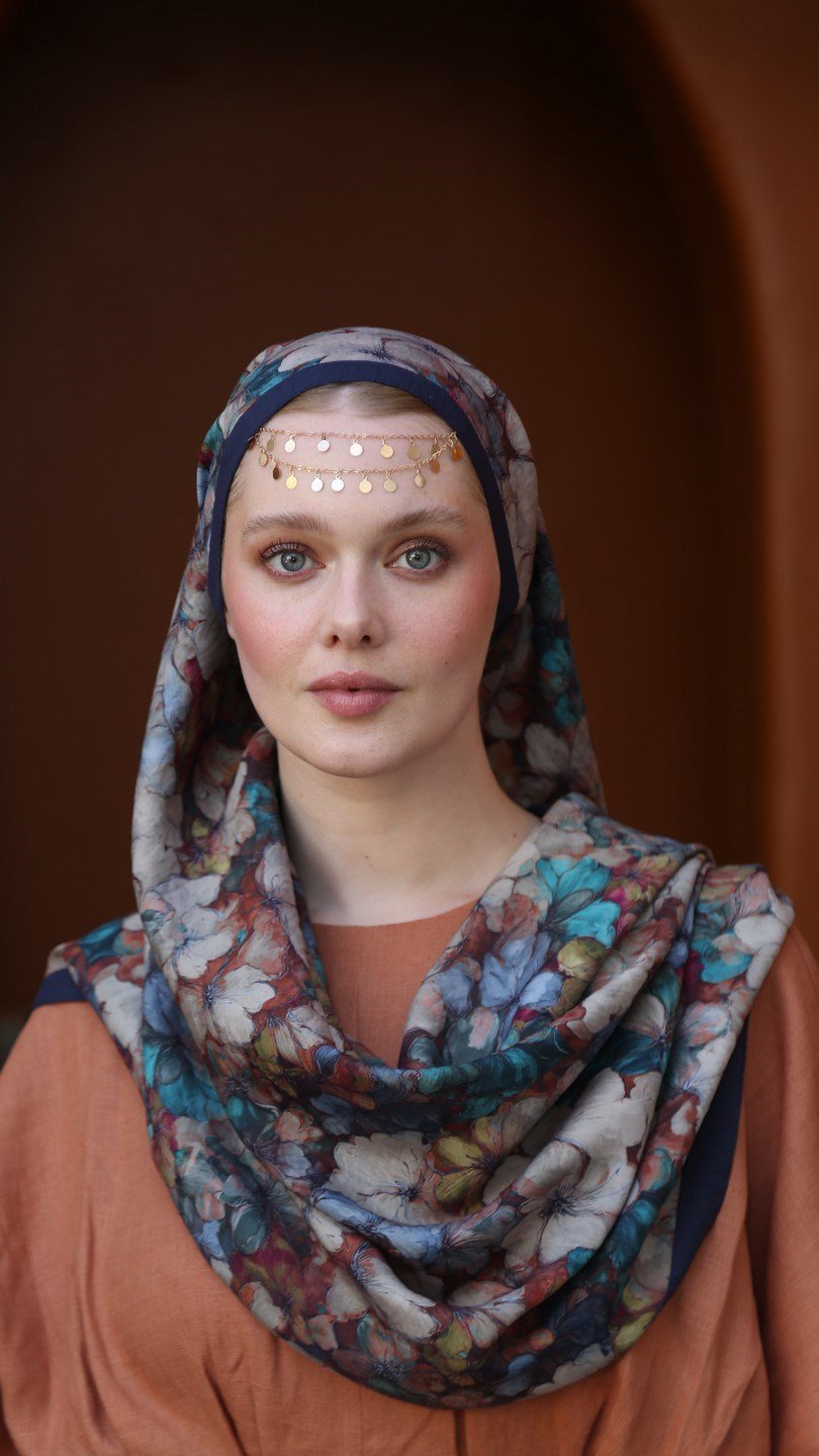 FIORA DESEN ŞAL LACİVERT