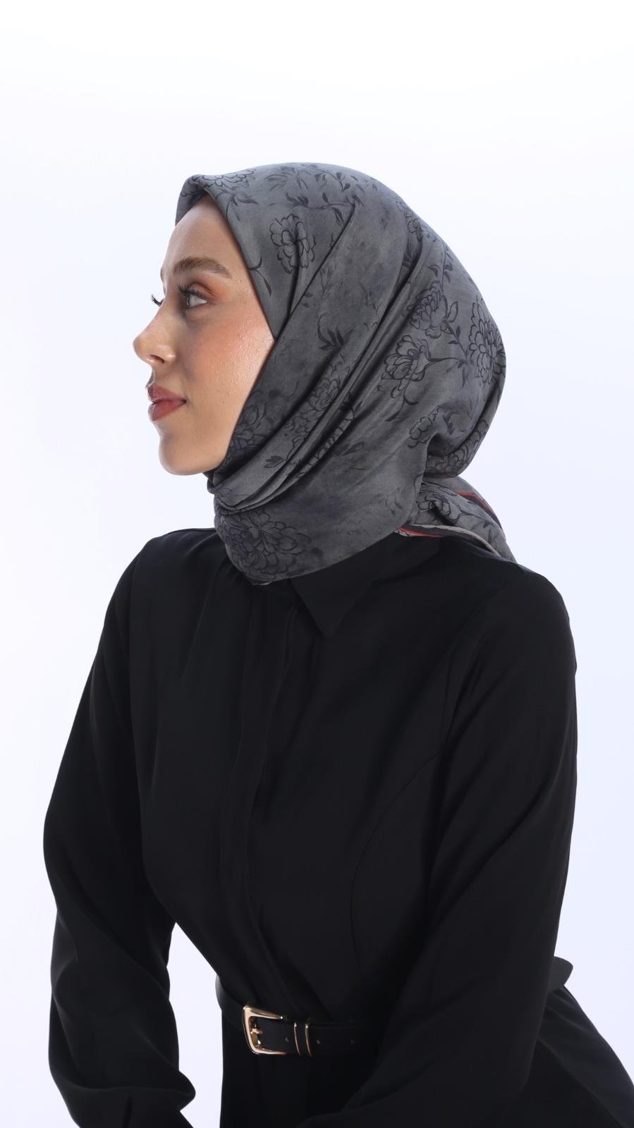 FLEUR DESEN EŞARP ANTRASİT-13