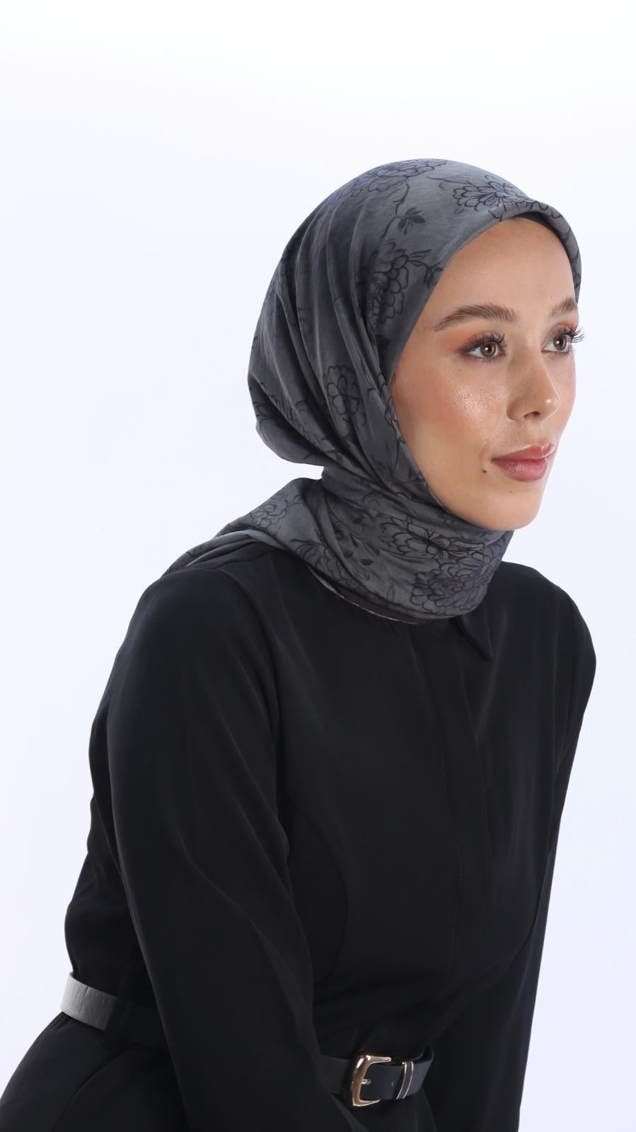 FLEUR DESEN EŞARP ANTRASİT-13