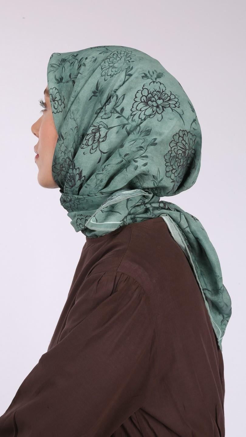 FLEUR DESEN EŞARP TURKUAZ-15