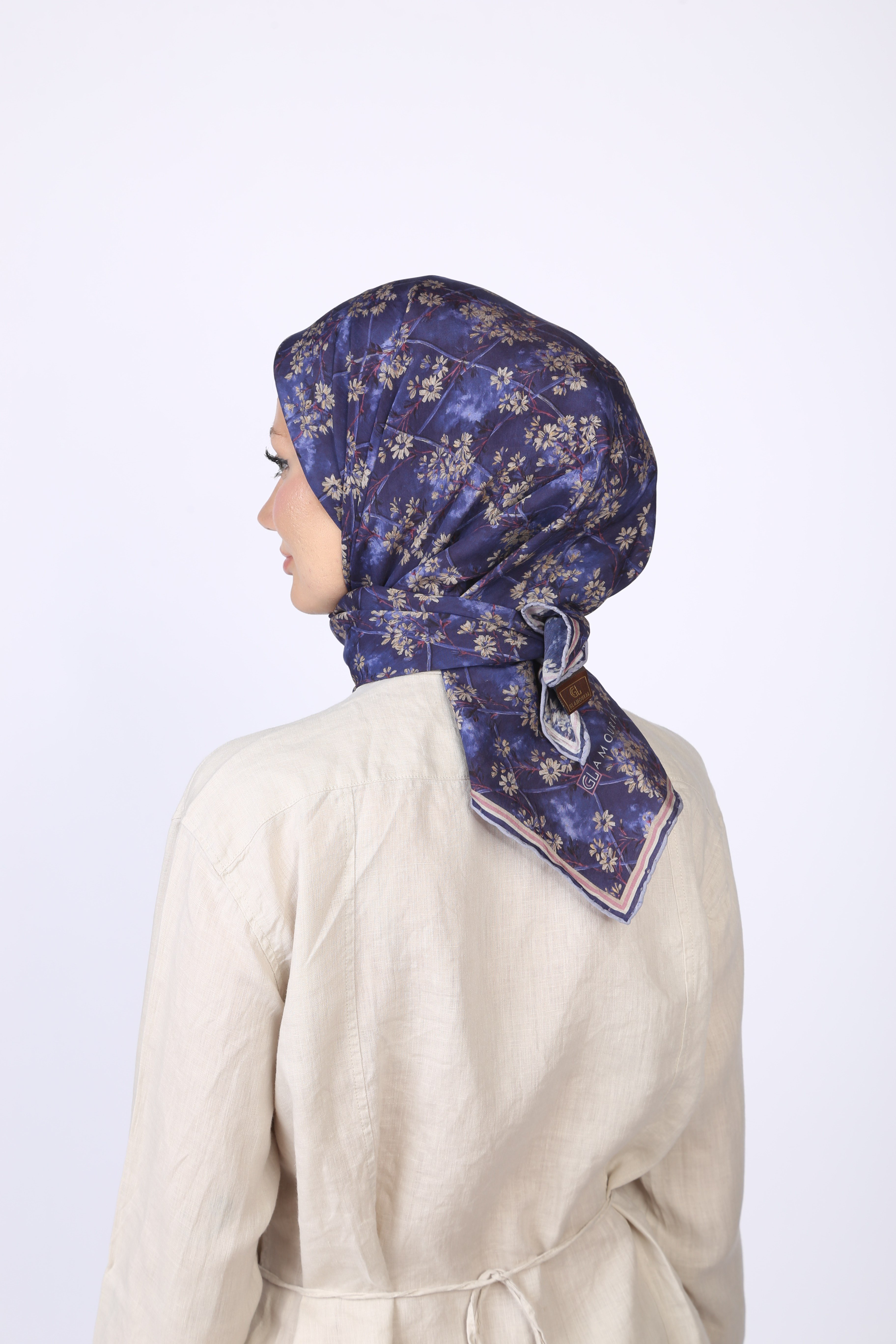 Gardenia Desen Eşarp Lacivert