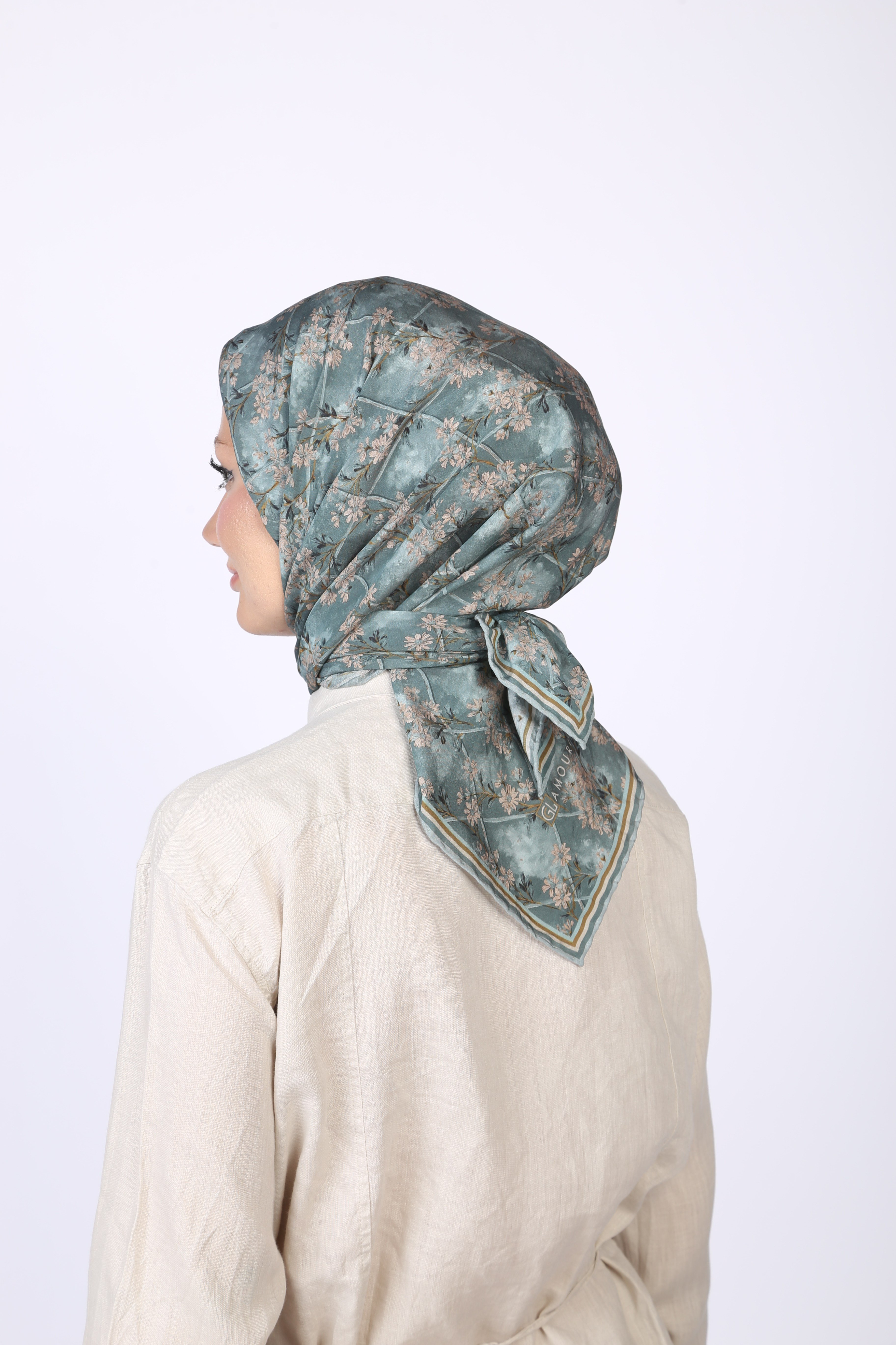 Gardenia Desen Eşarp Mint Yeşili