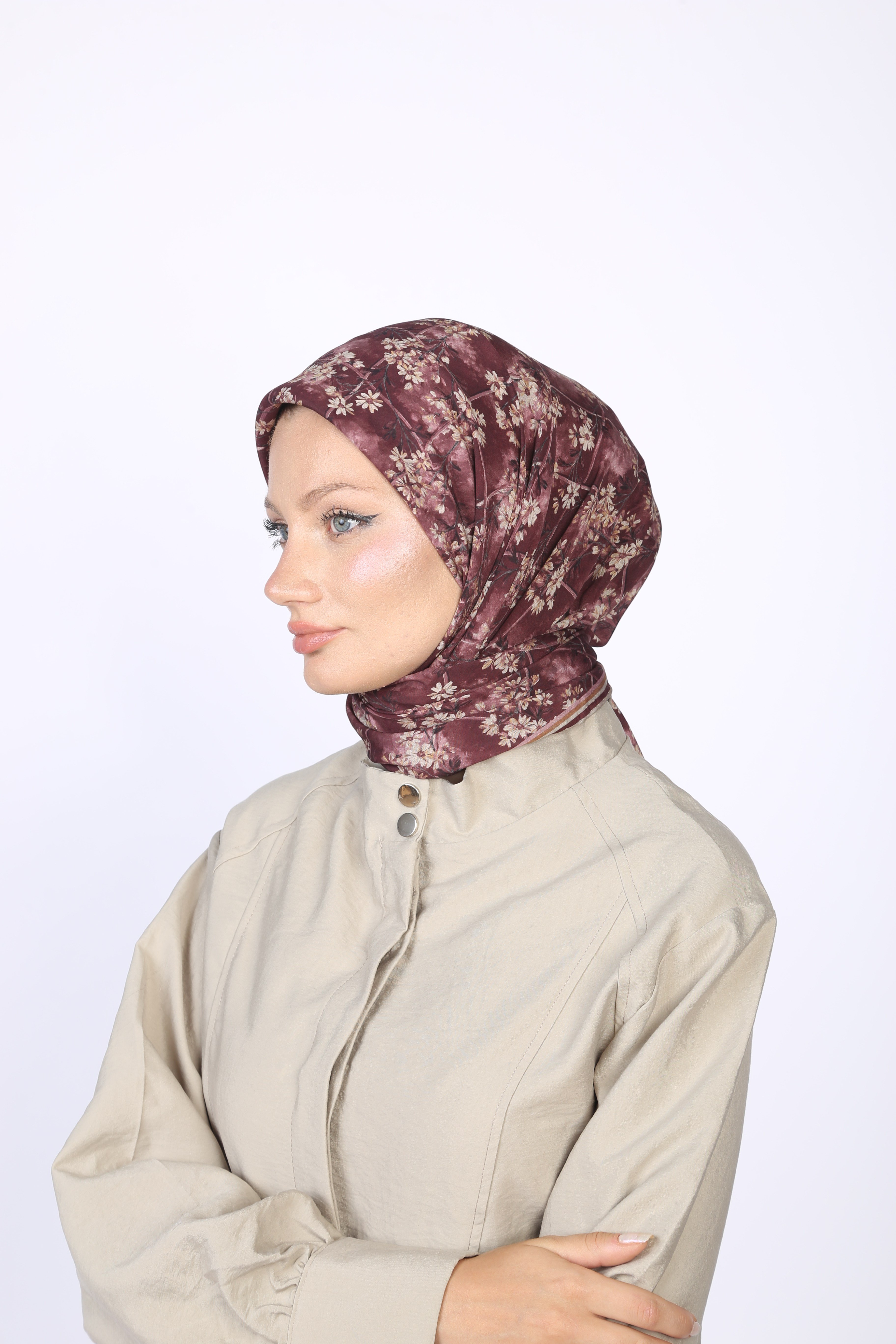 Gardenia Desen Eşarp Mürdüm