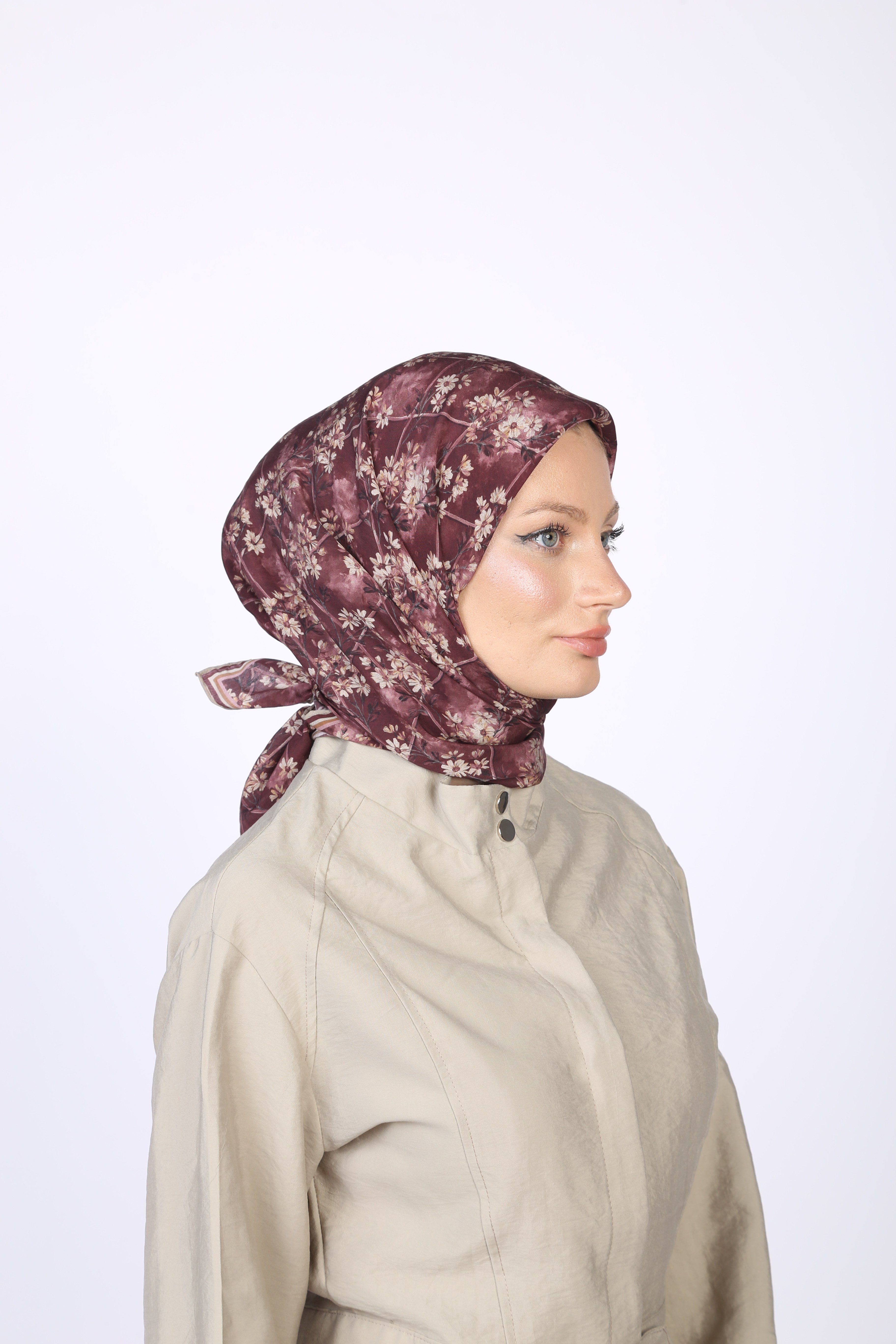 Gardenia Desen Eşarp Mürdüm