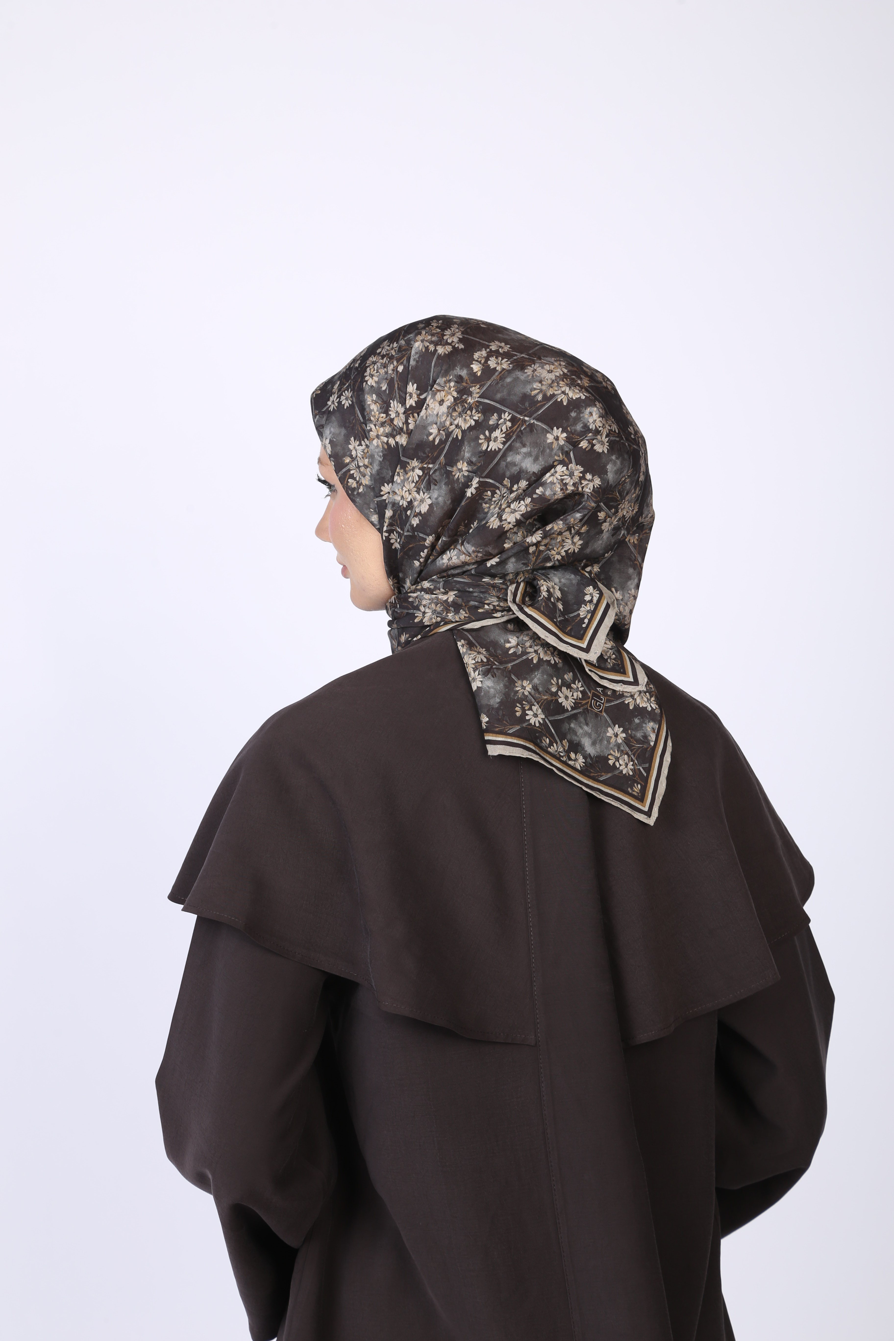 Gardenia Desen Eşarp Siyah