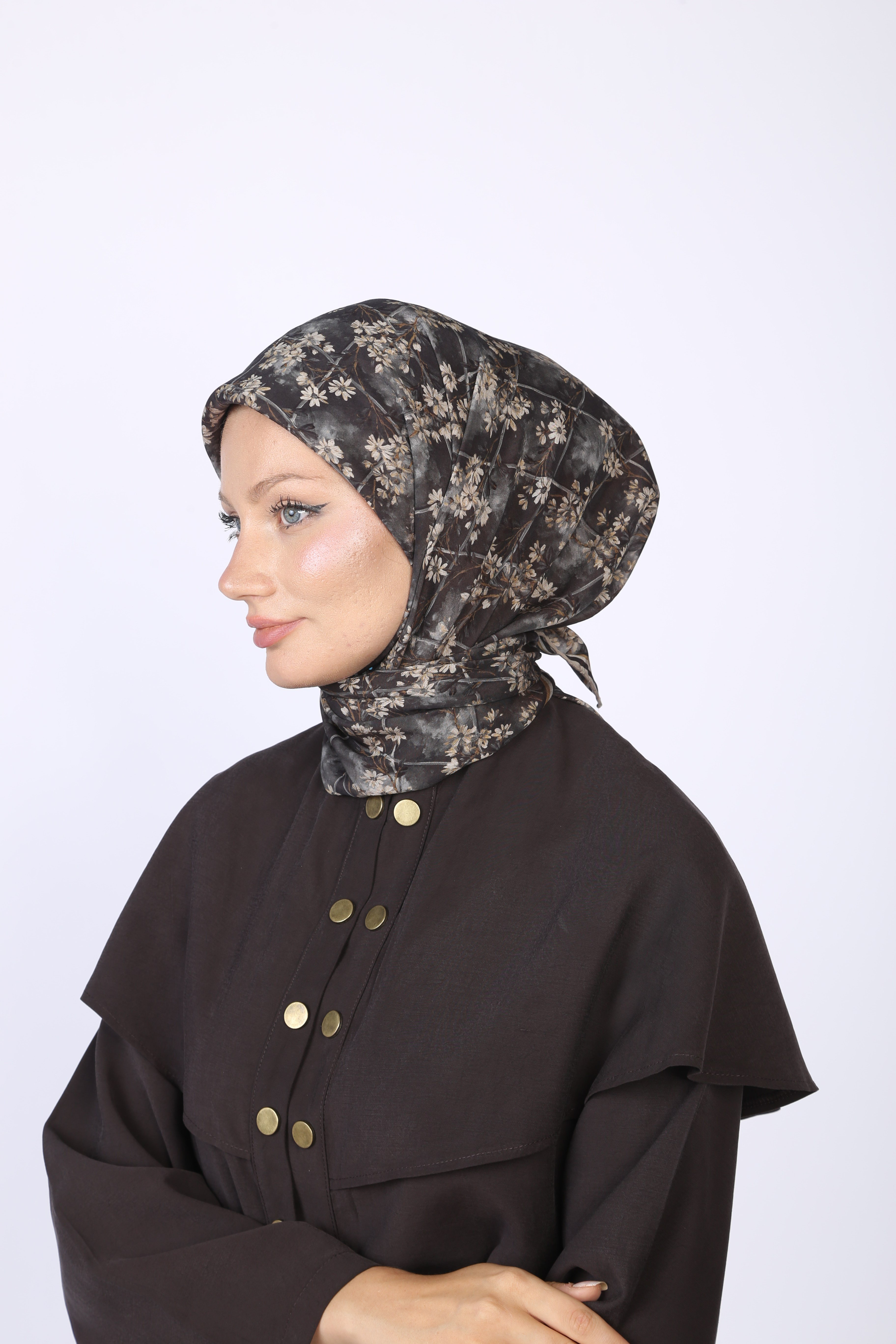 Gardenia Desen Eşarp Siyah