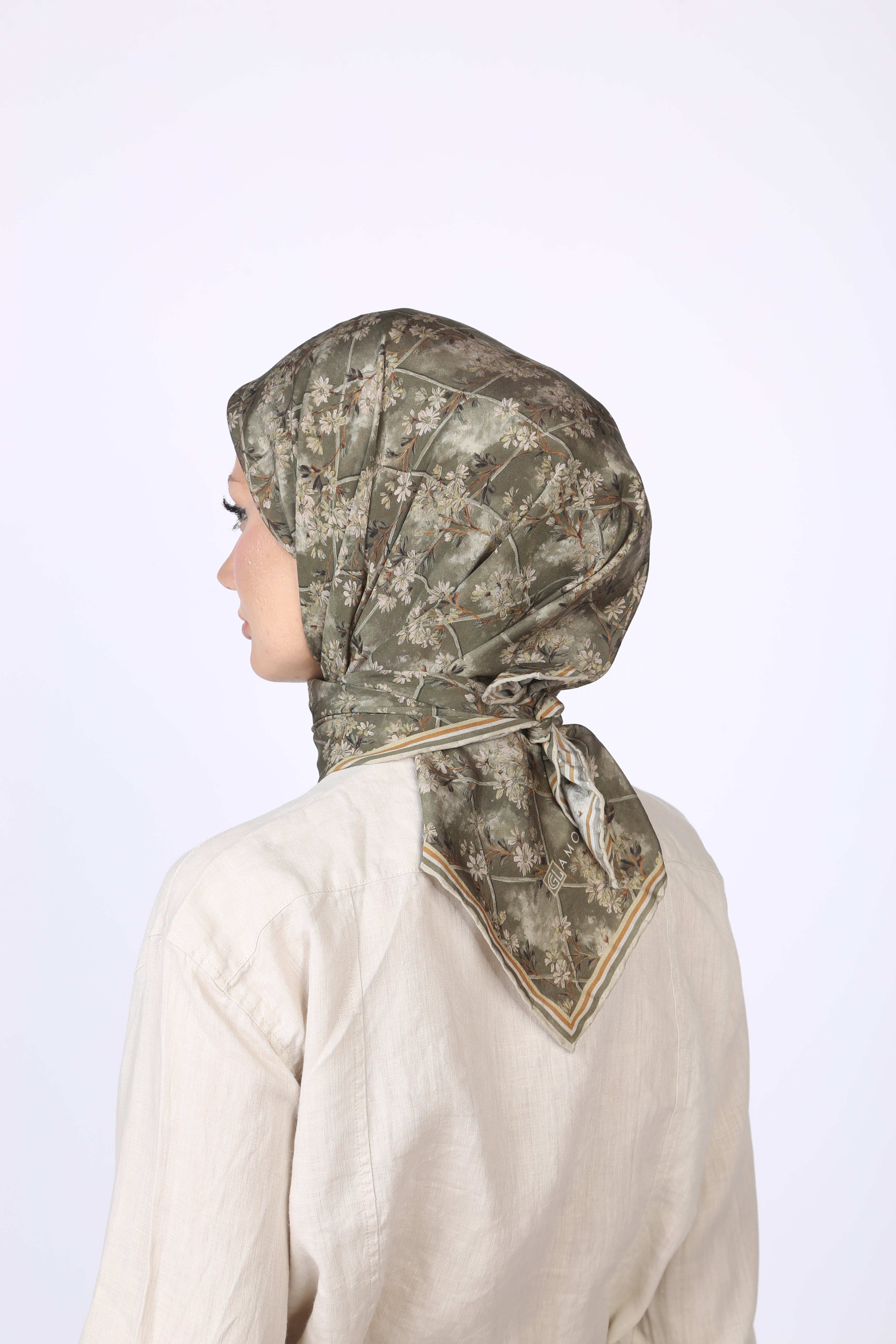 Gardenia Desen Eşarp Yeşil