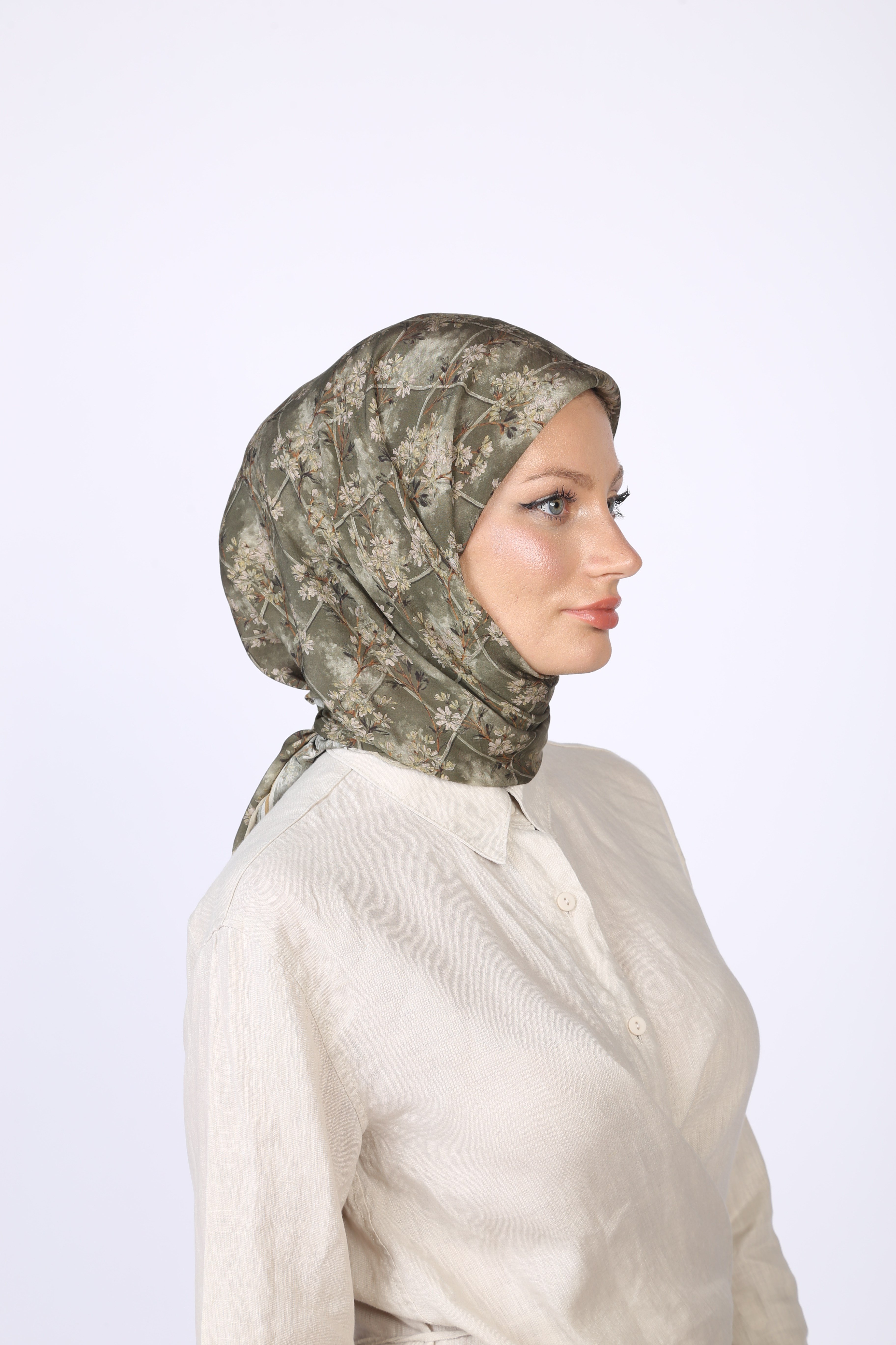 Gardenia Desen Eşarp Yeşil