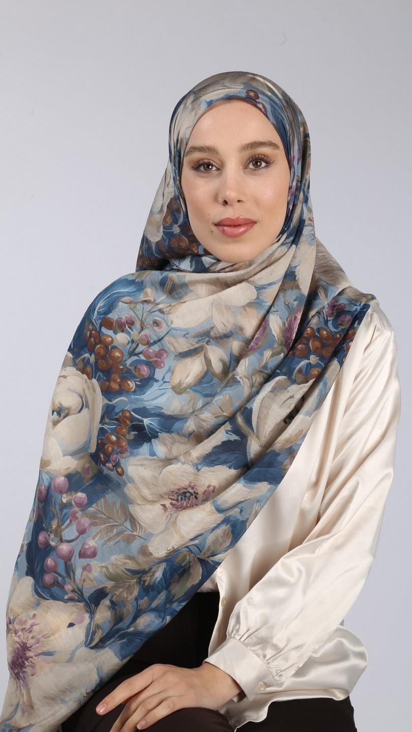 HELENA DESEN ŞAL MAVİ