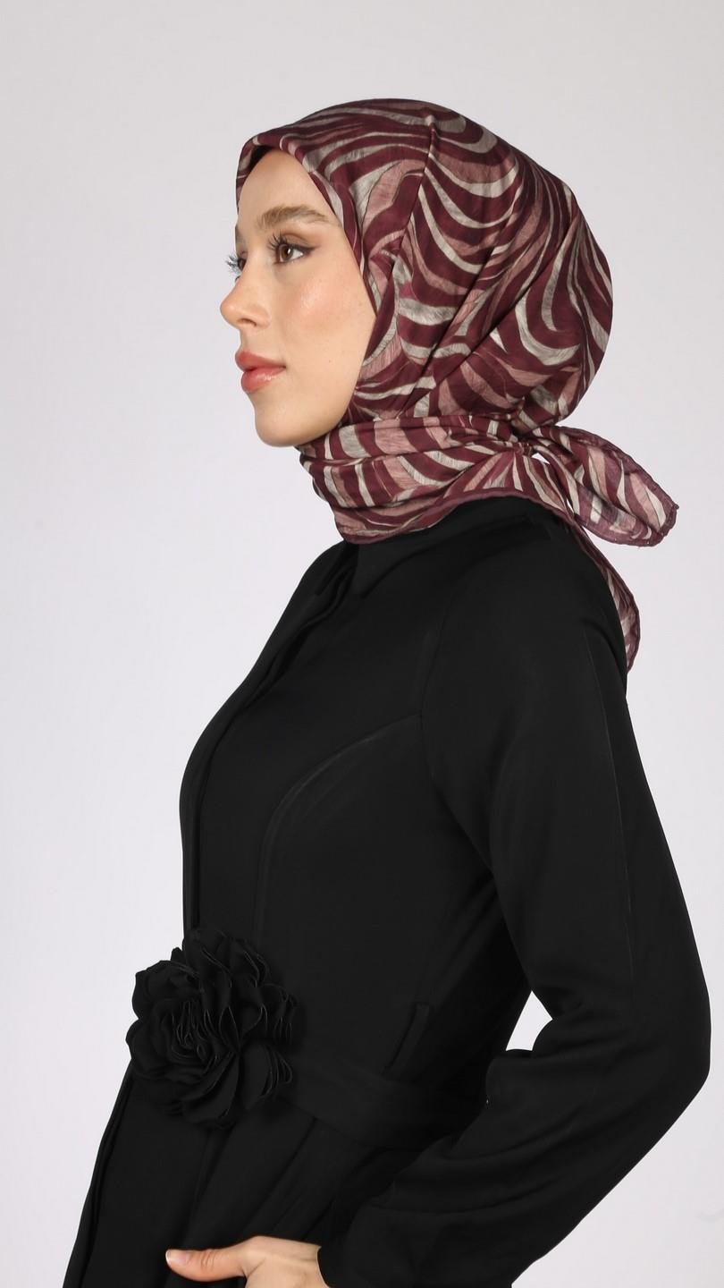 İRİS DESEN EŞARP BORDO
