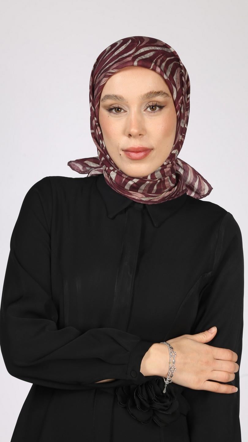 İRİS DESEN EŞARP BORDO