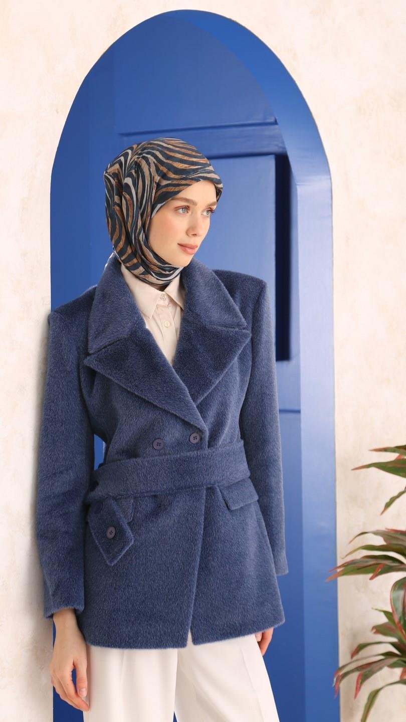 İRİS DESEN EŞARP LACİVERT