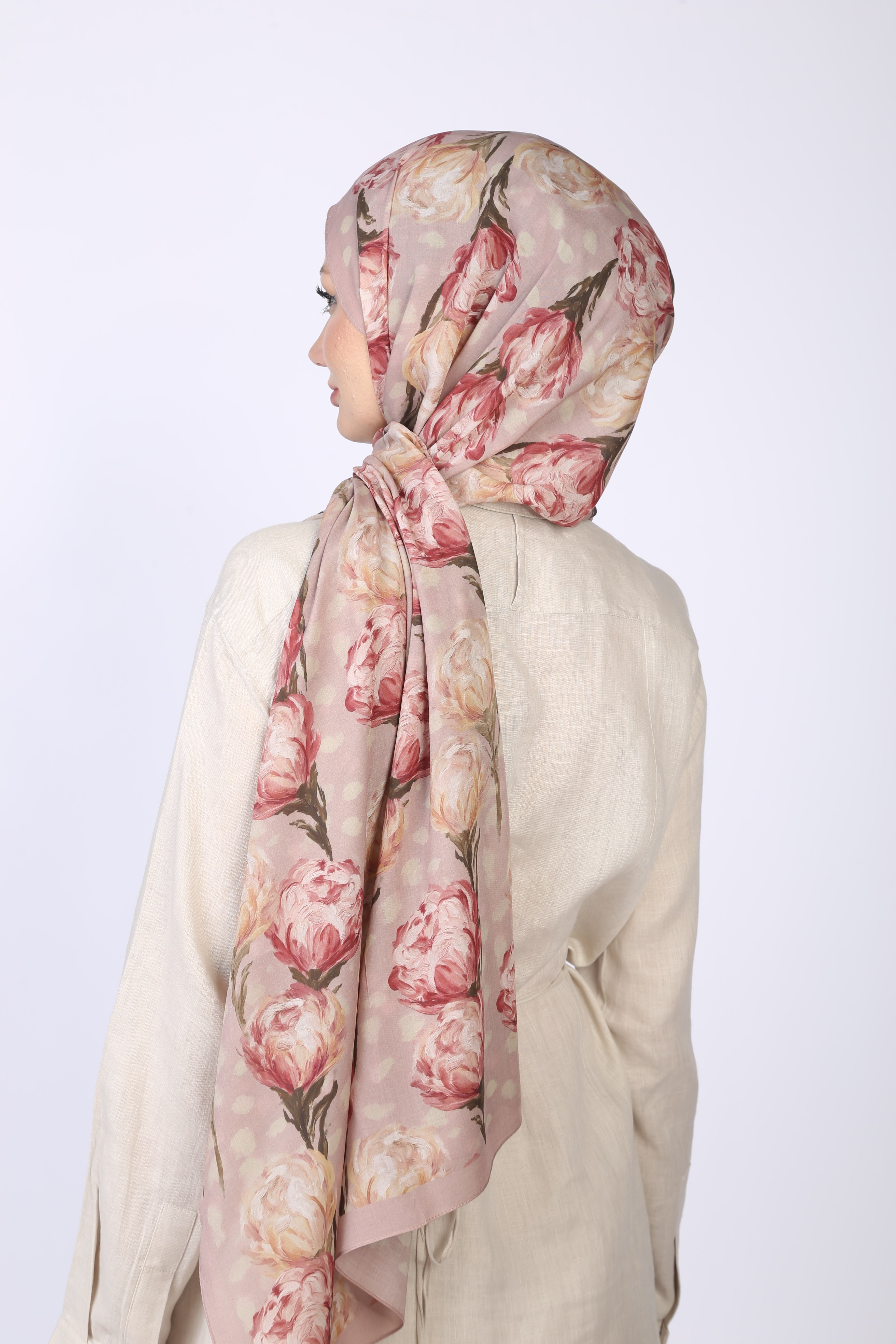 İZGE DESEN ŞAL-PEMBE
