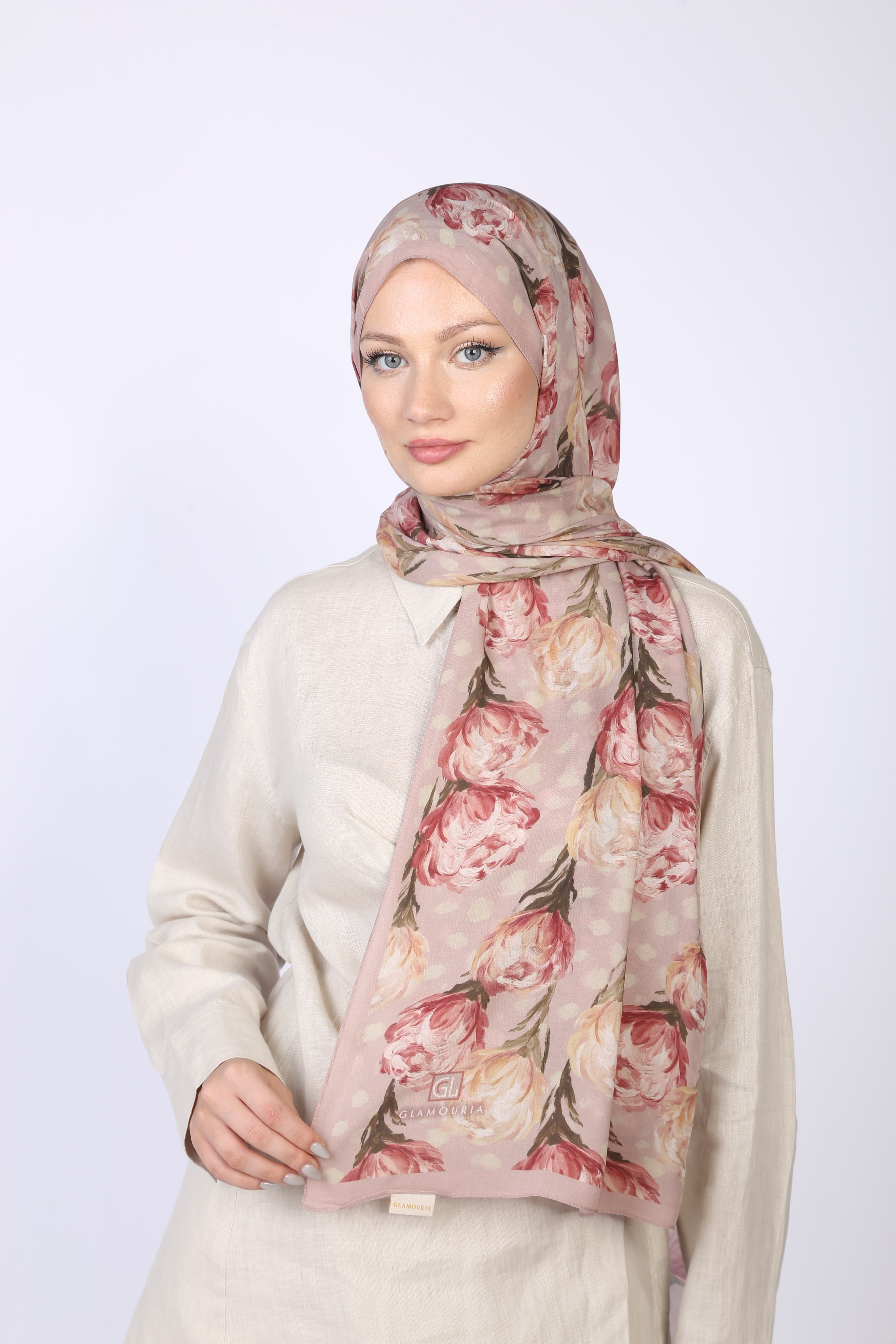 İZGE DESEN ŞAL-PEMBE